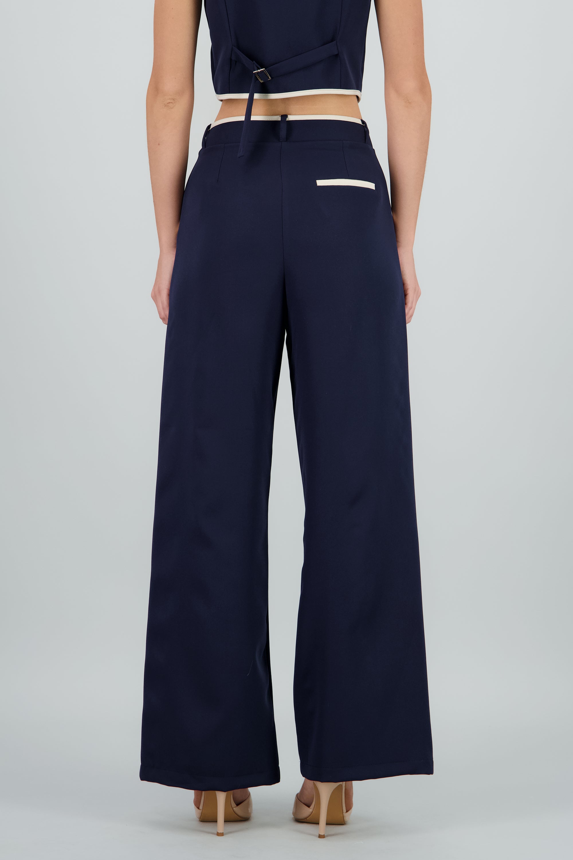 Pantalon sastre con pinza detalle contraste Hyp MARINO COMBO