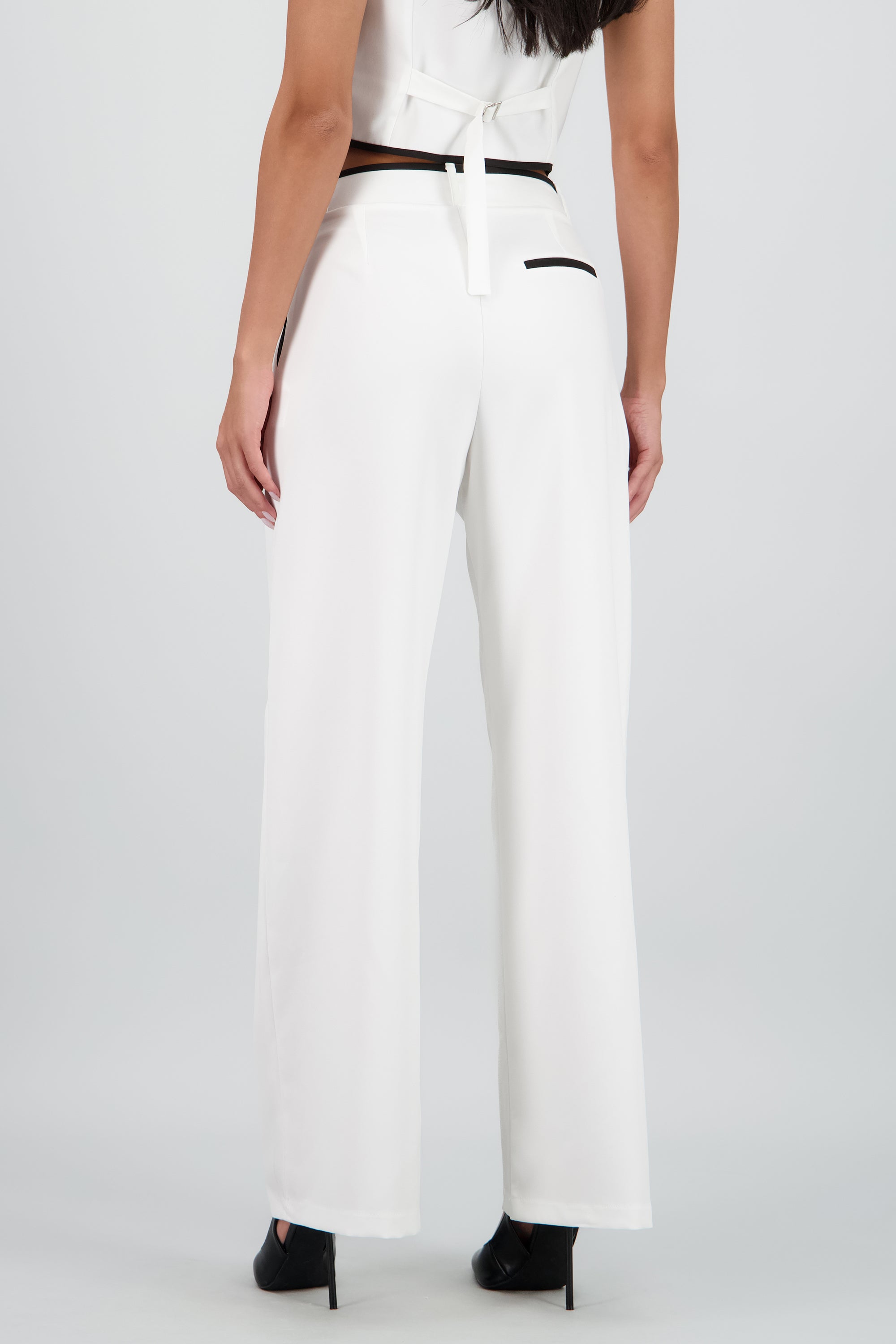 Pantalon sastre con pinza detalle contraste Hyp BLANCO COMBO
