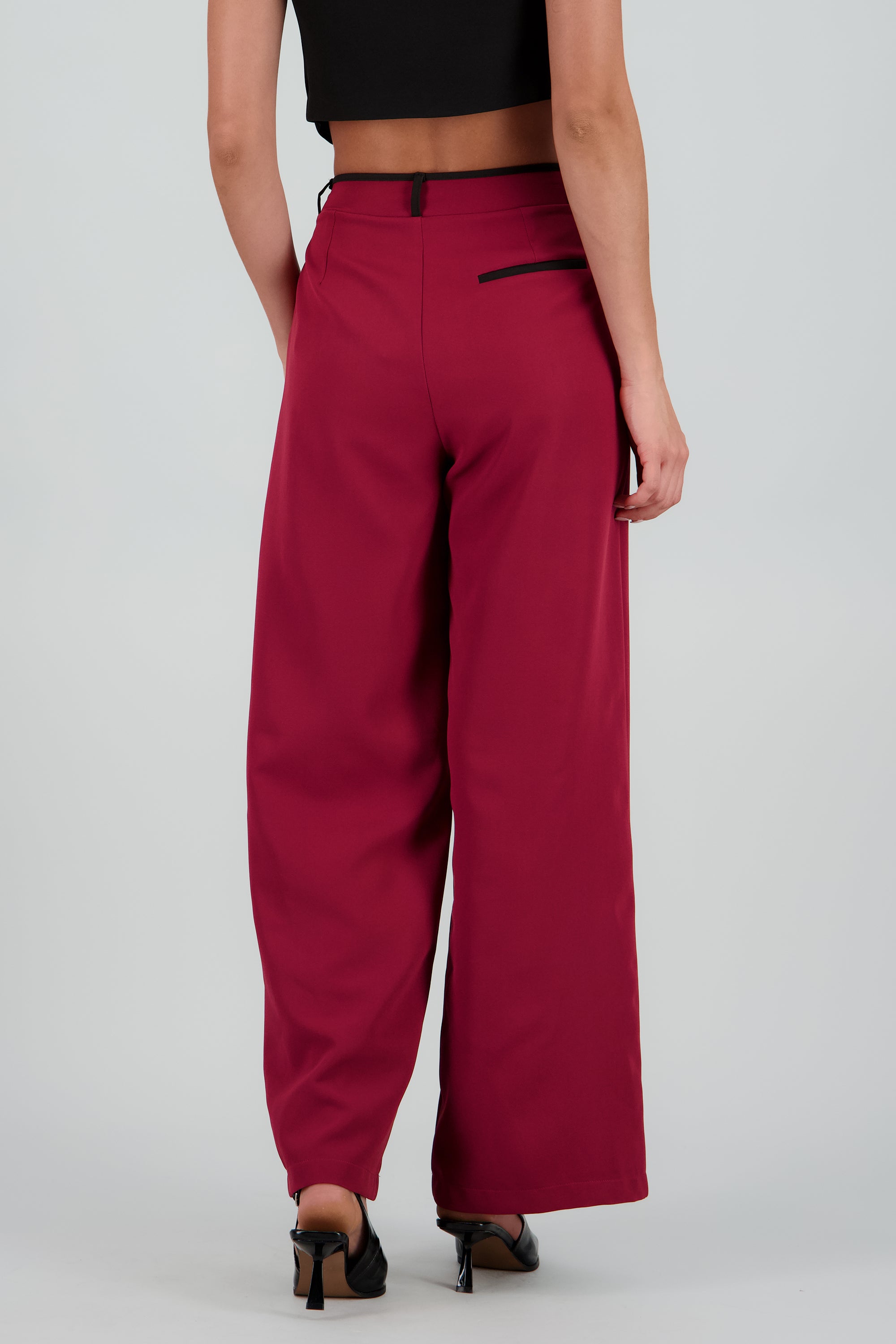 Pantalon sastre con pinza detalle contraste Hyp VINO COMBO