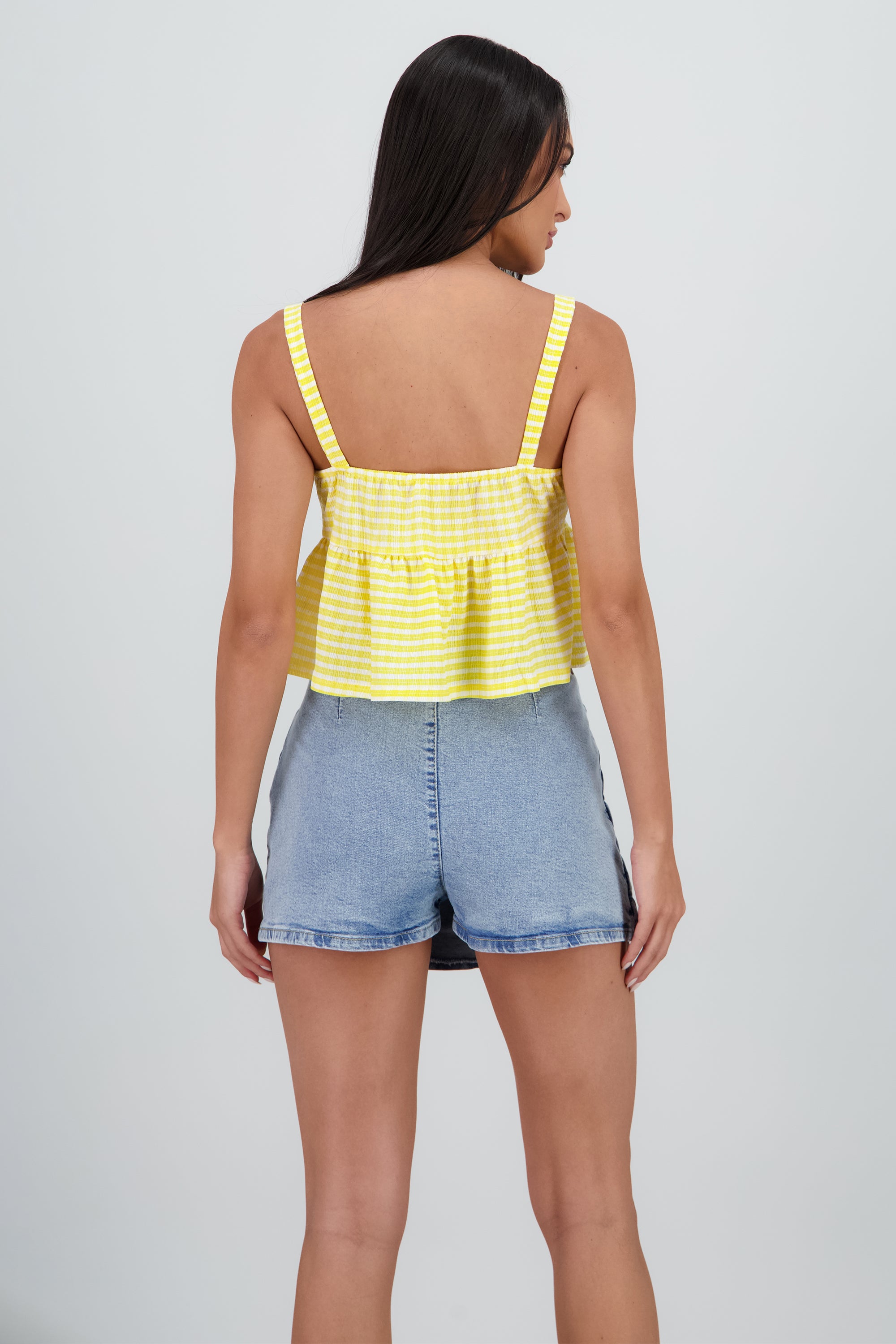Top con olan tirantes detalle moños AMARILLO PASTEL