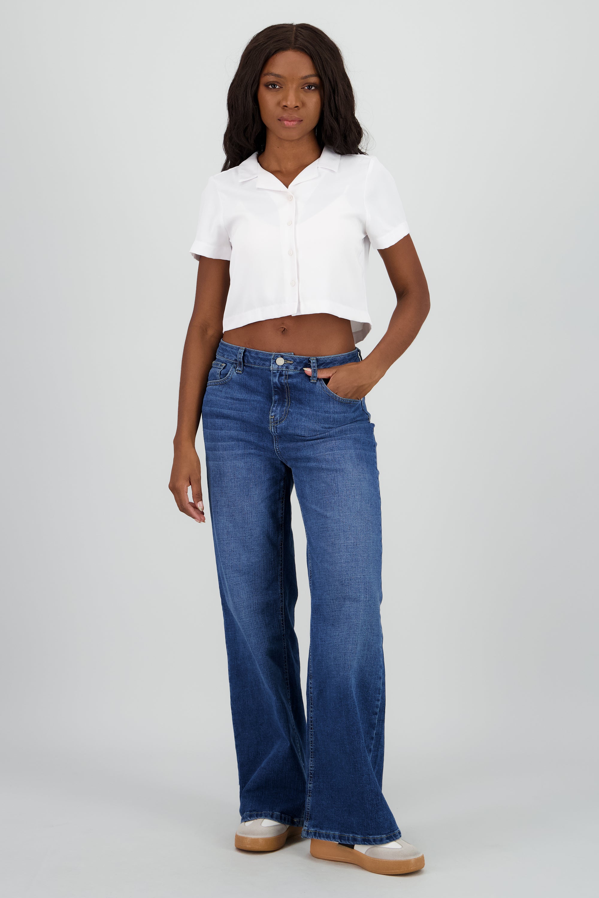 Jeans wide leg básicos LIGHT WASH