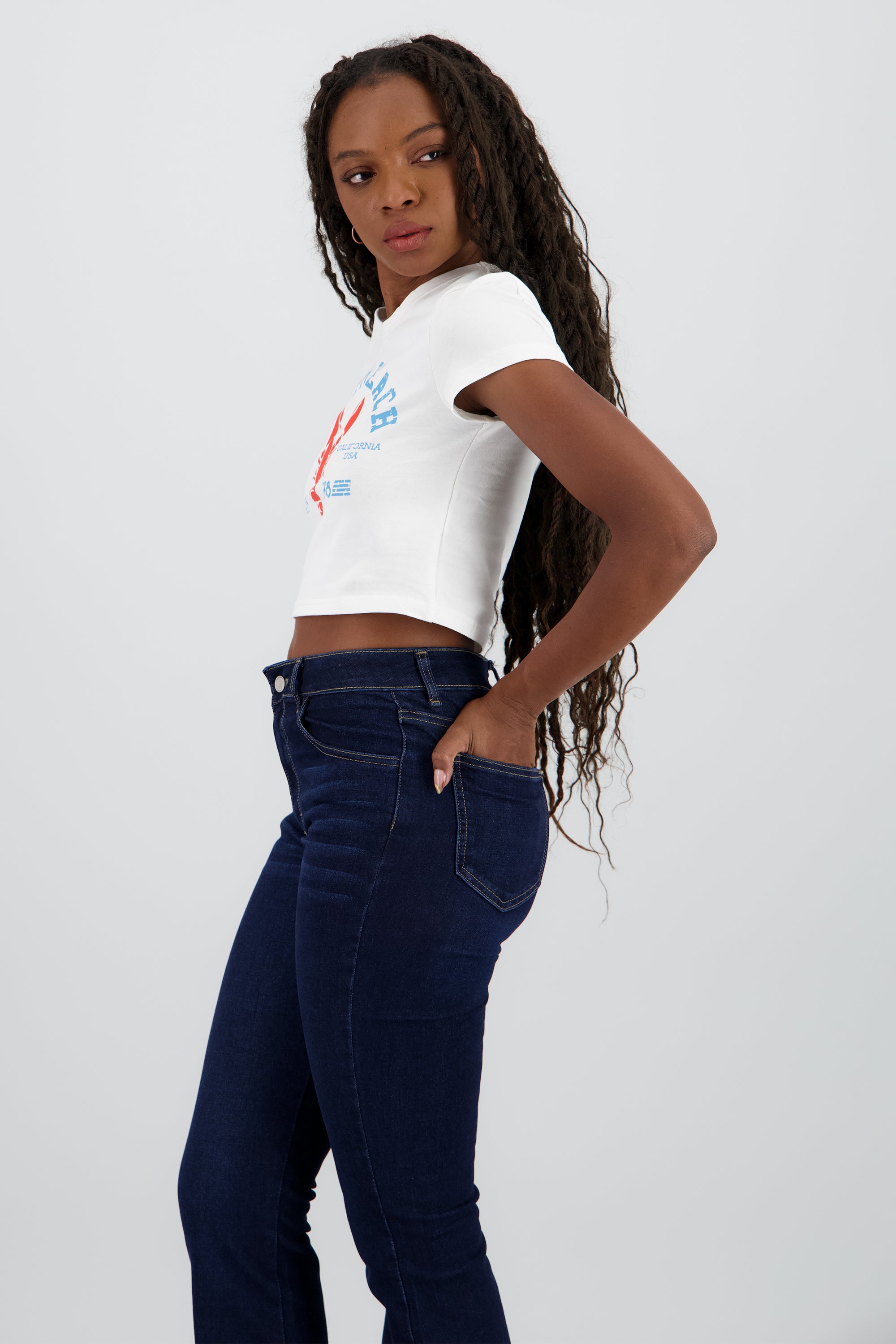 Playera manga corta estampado BLANCO