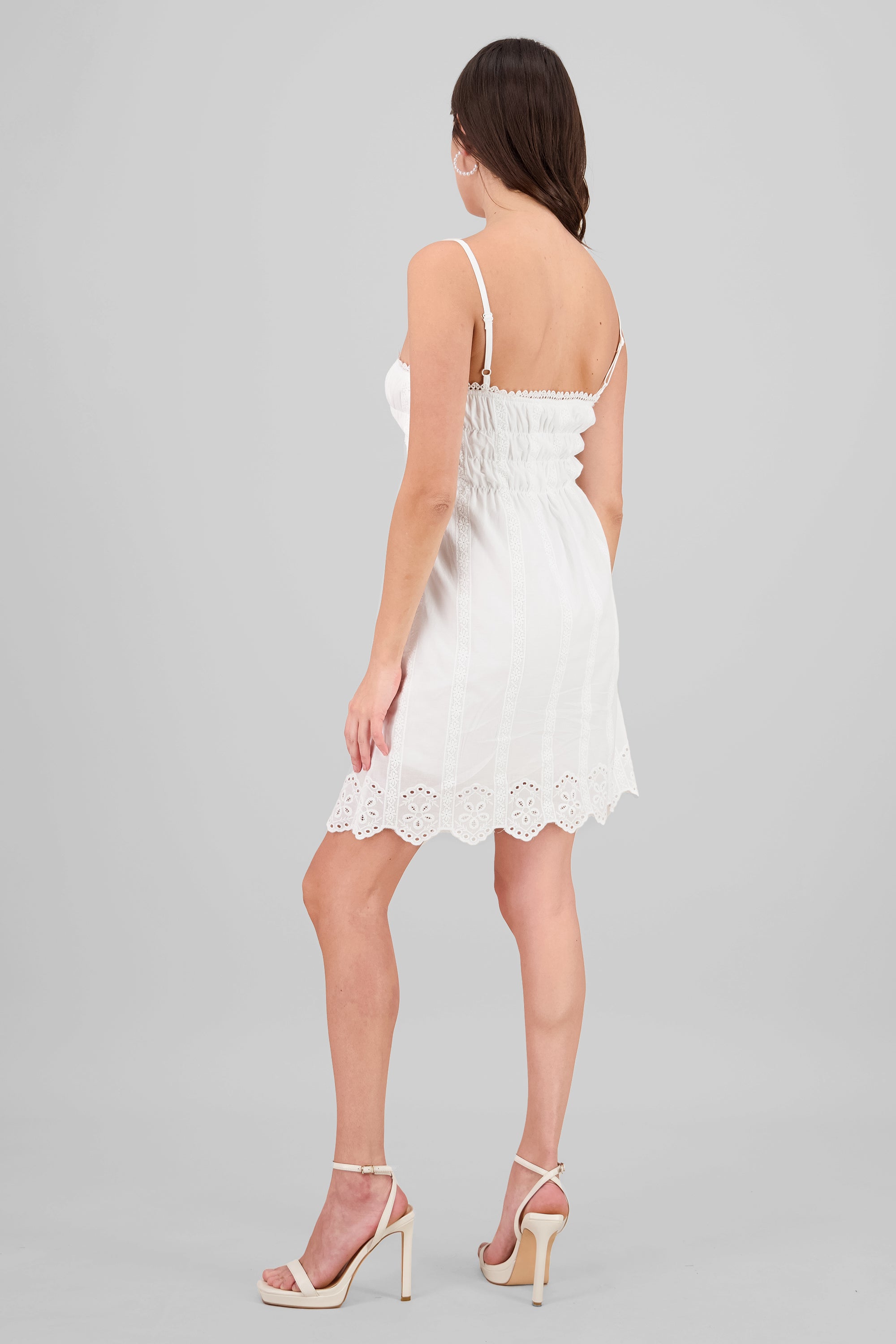 Vestido Mini Detalle Textura BLANCO