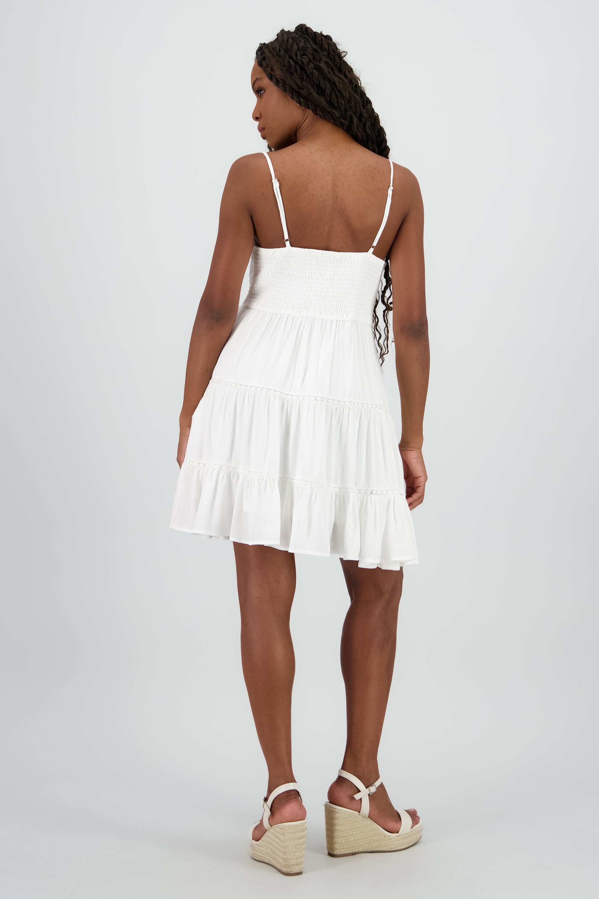 VESTIDO MINI DETALLE BORDADO BLANCO