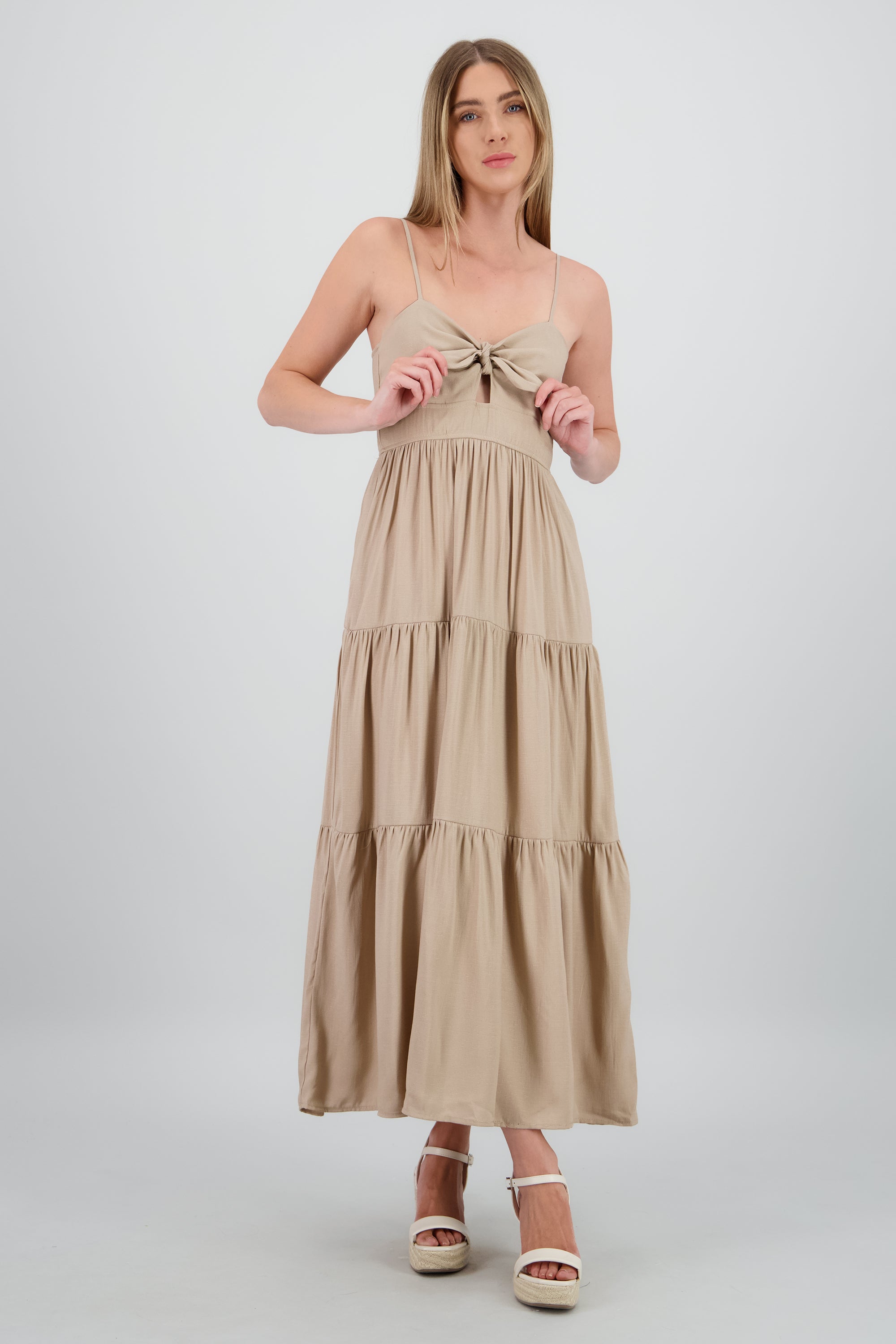 Vestido maxi tirantes TAN