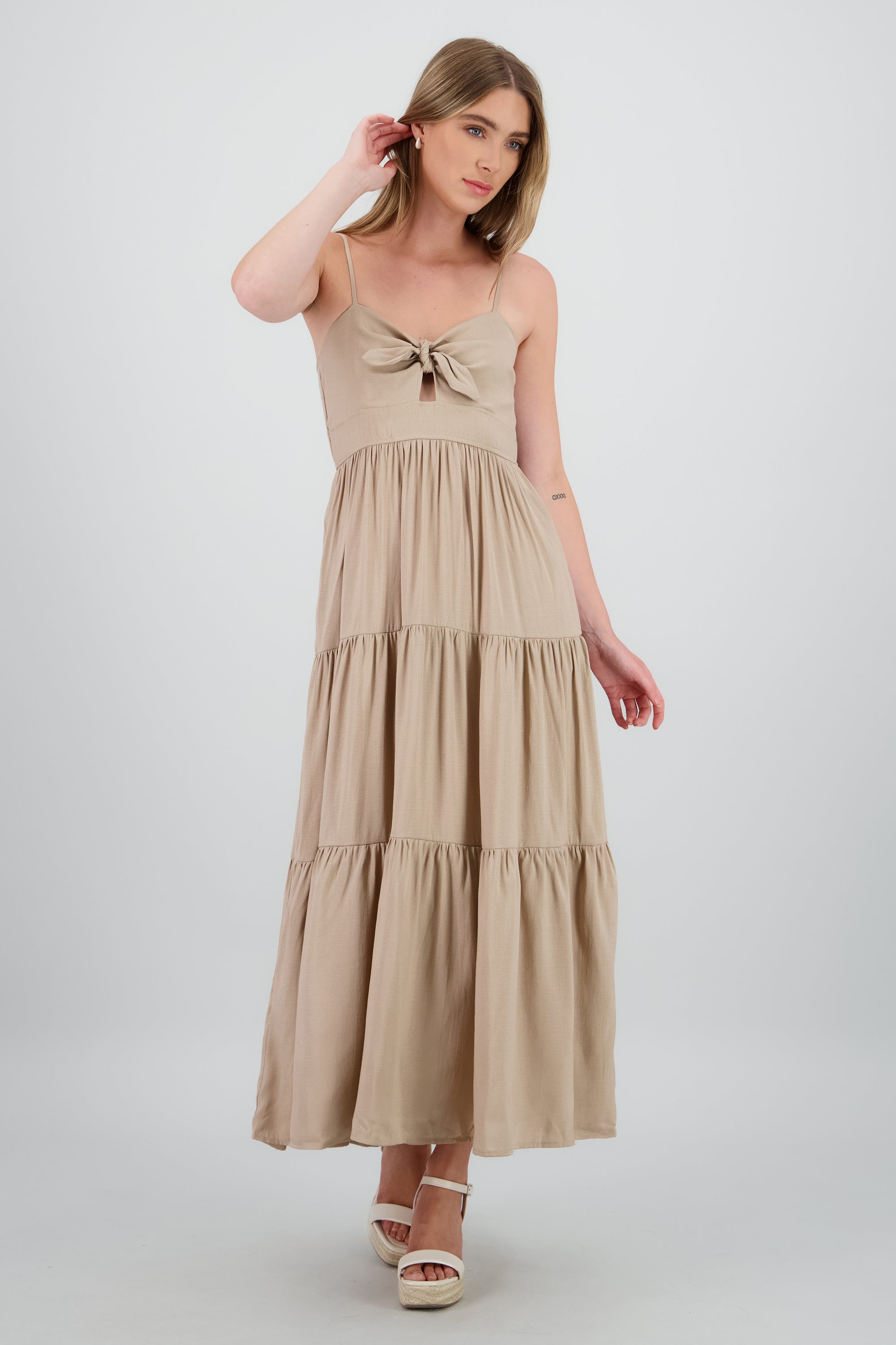 Vestido maxi tirantes TAN