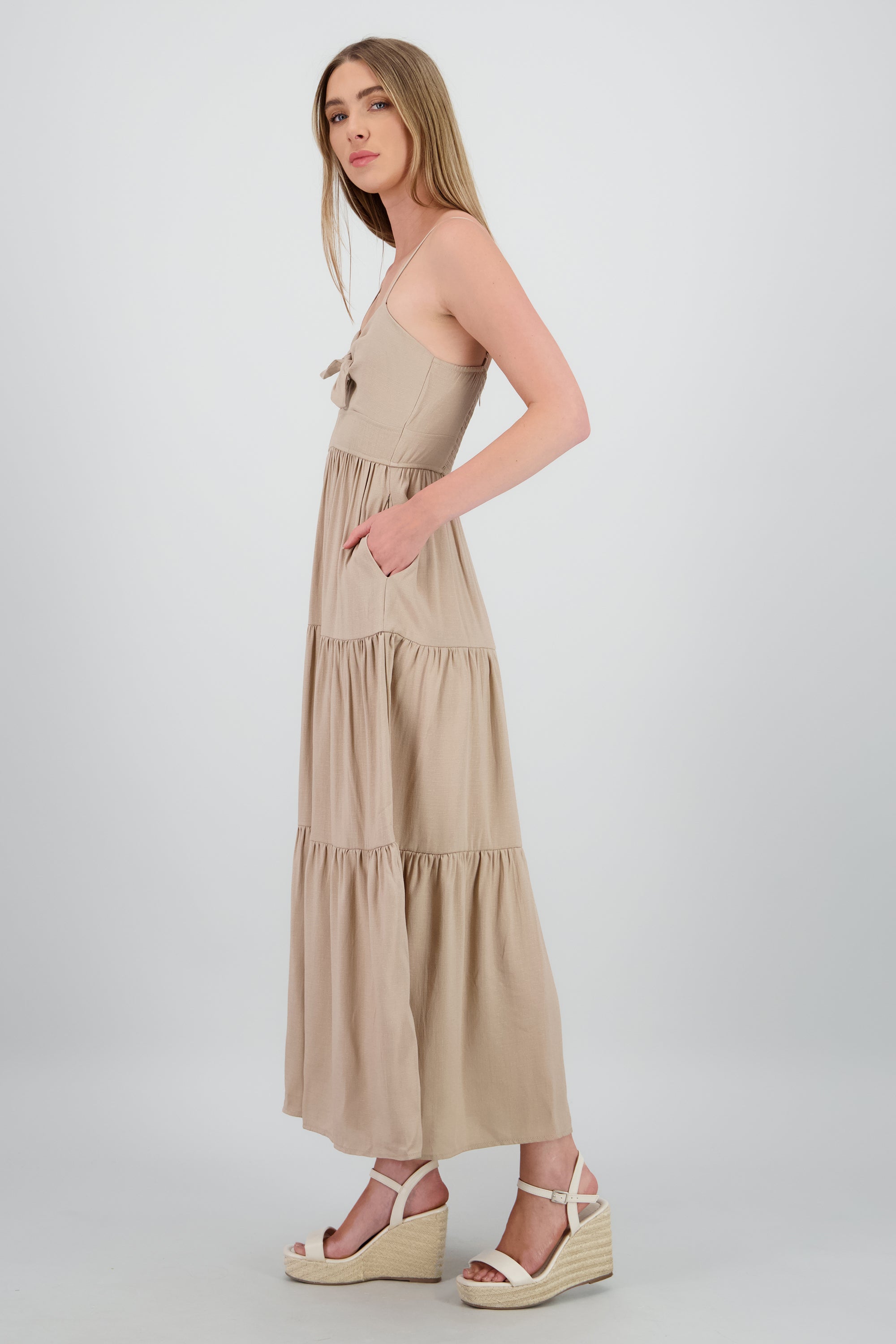 Vestido maxi tirantes TAN