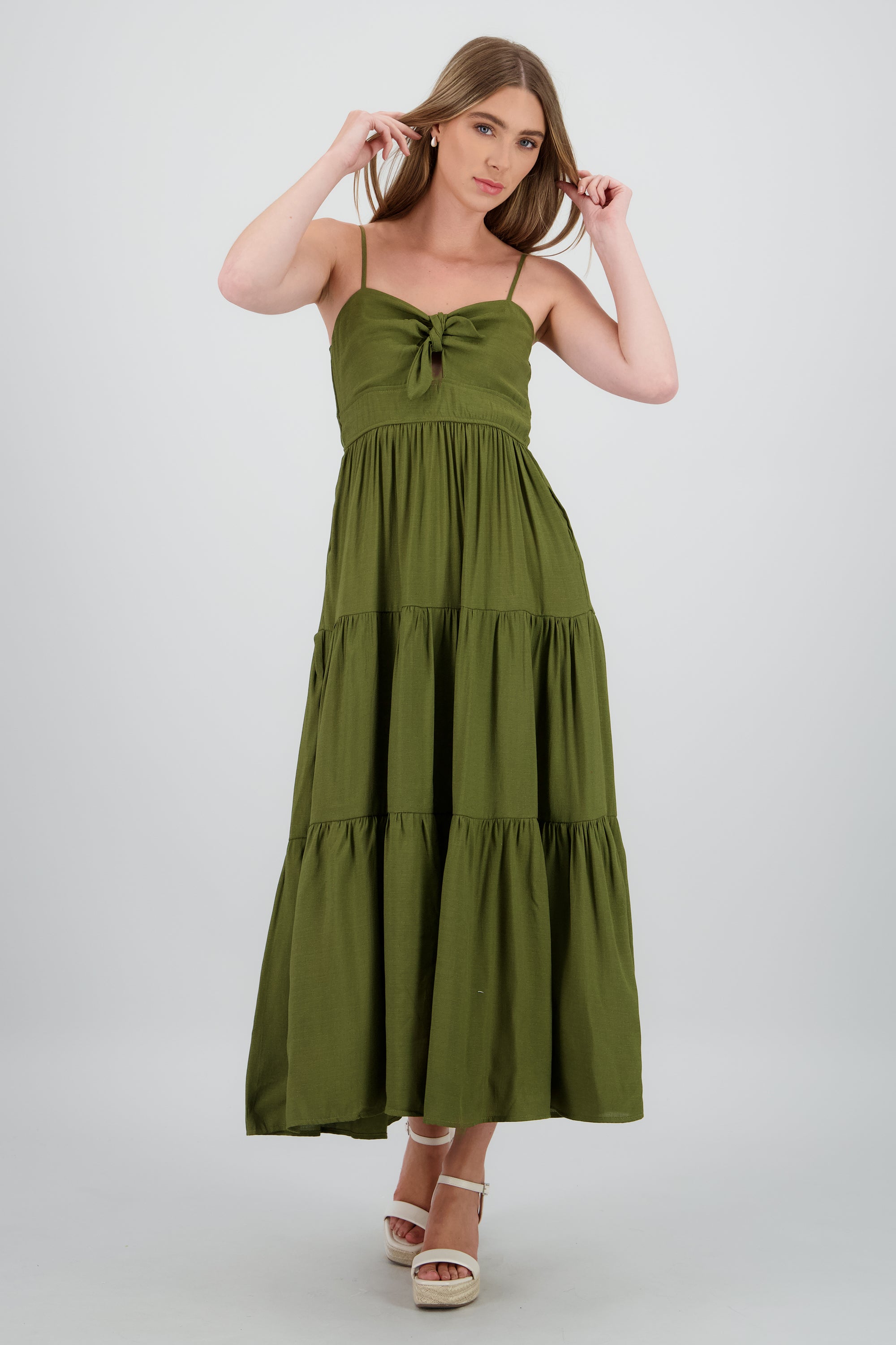 Vestido maxi tirantes OLIVO