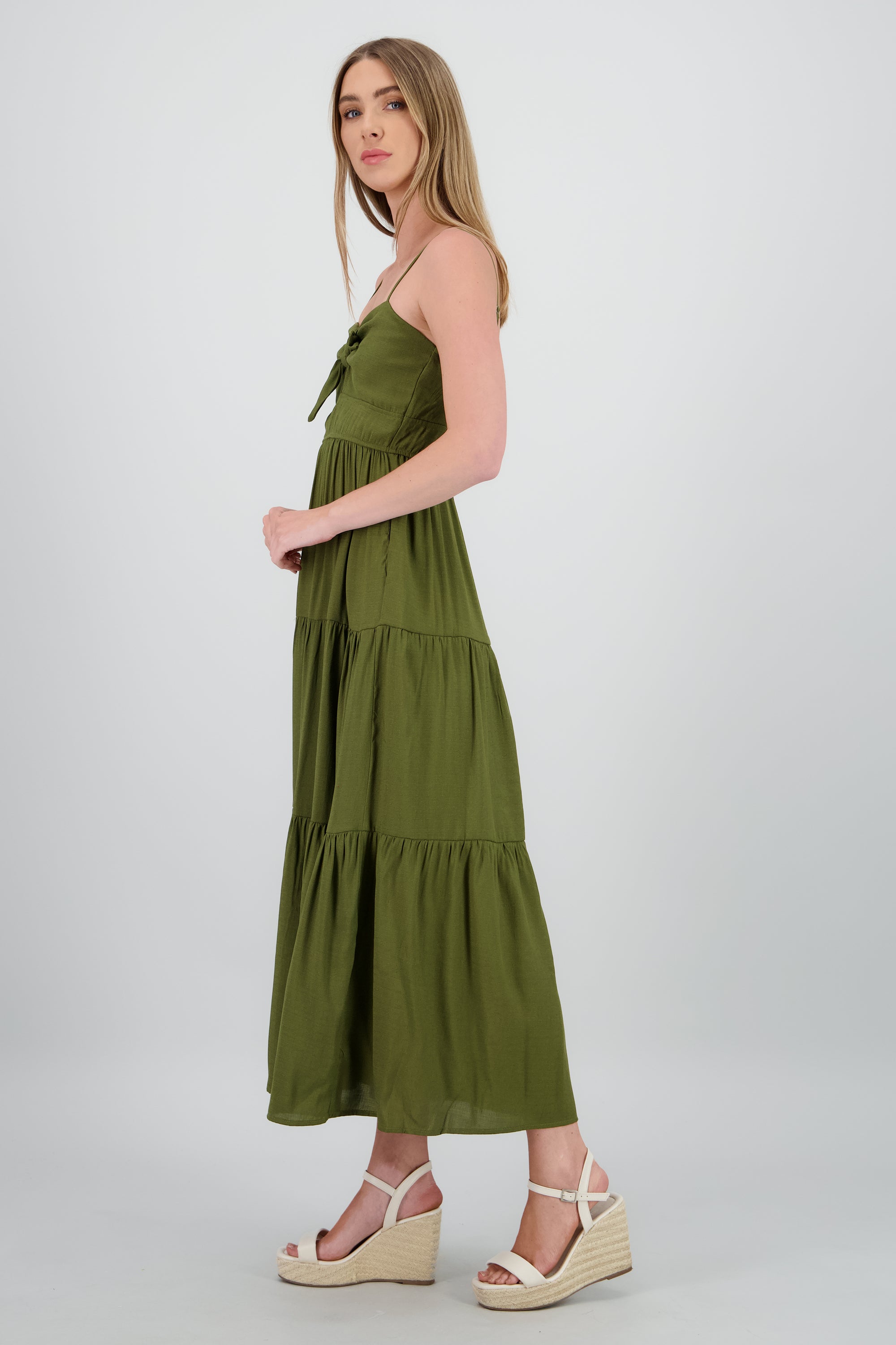 Vestido maxi tirantes OLIVO