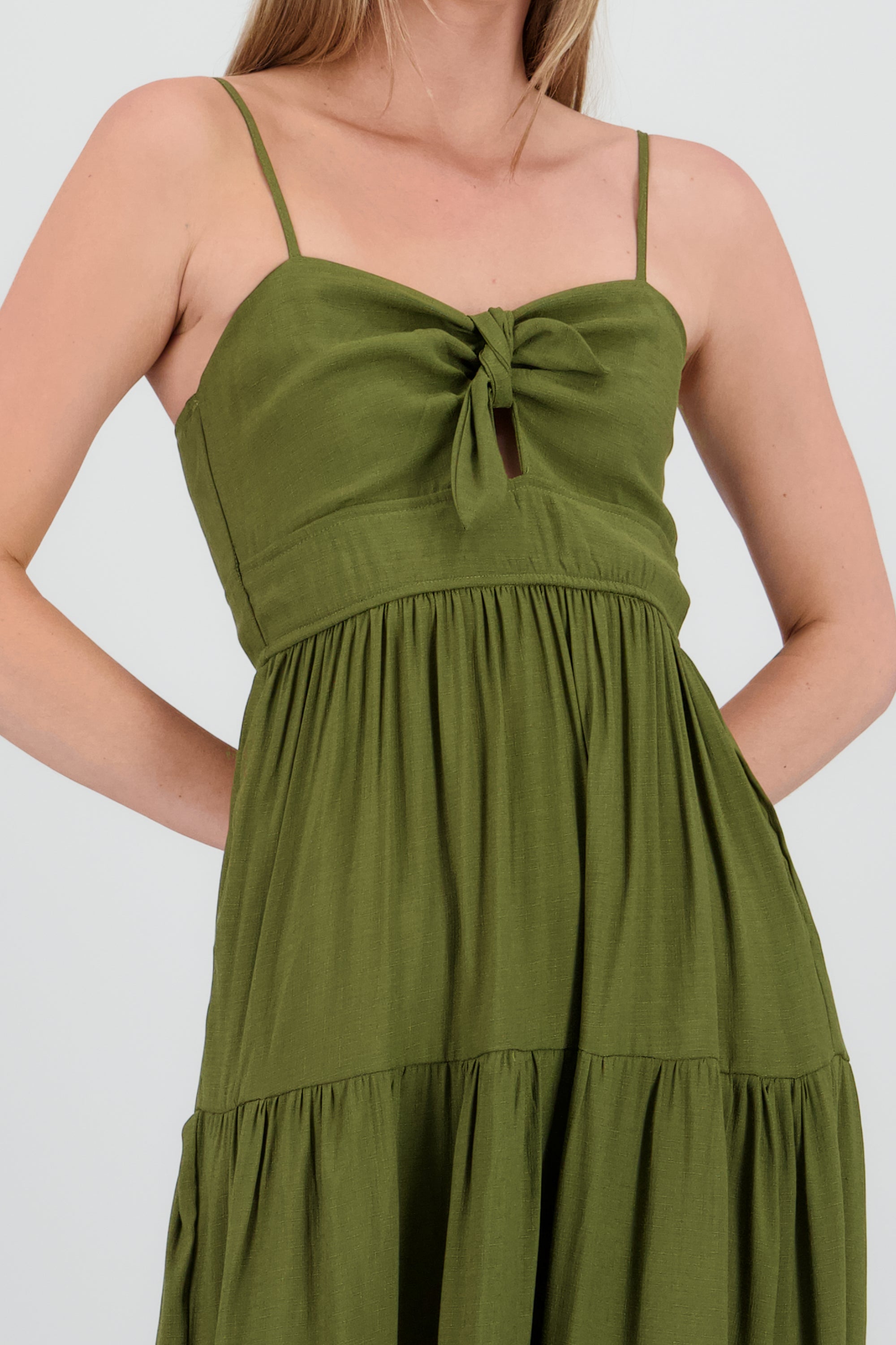 Vestido maxi tirantes OLIVO