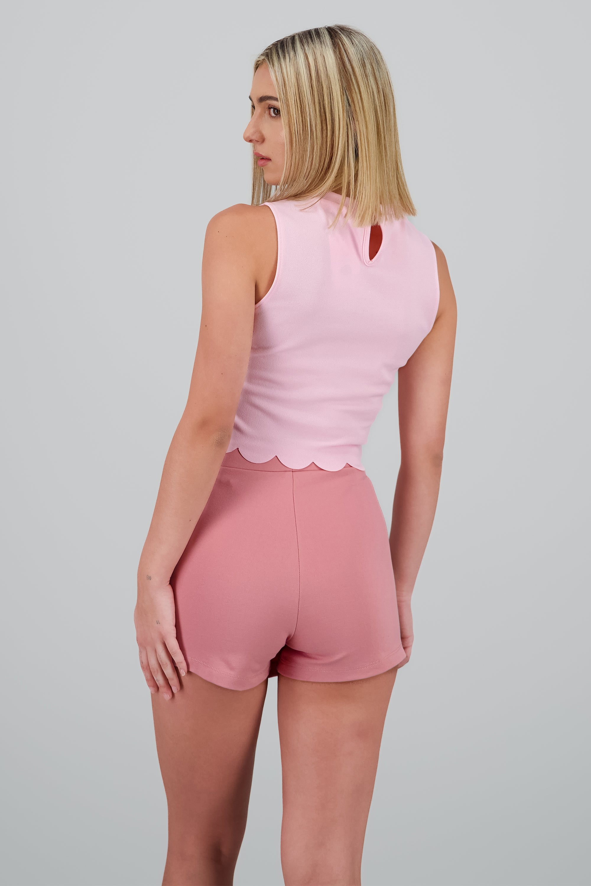 Crop top corte láser ROSA PASTEL