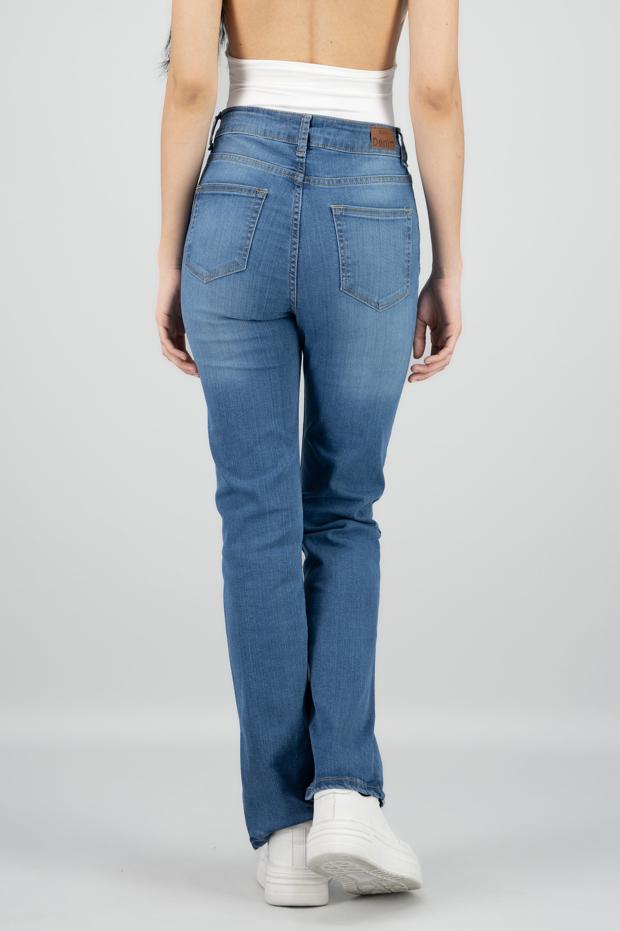 Jeans straight mid rise MEDIUM WASH
