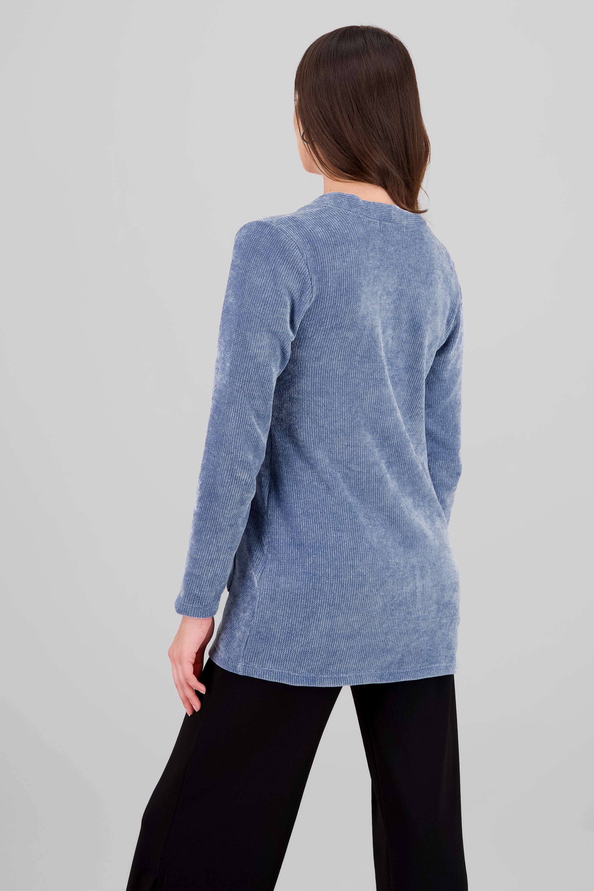 Cardigan bolsas detalle textura suave AZUL