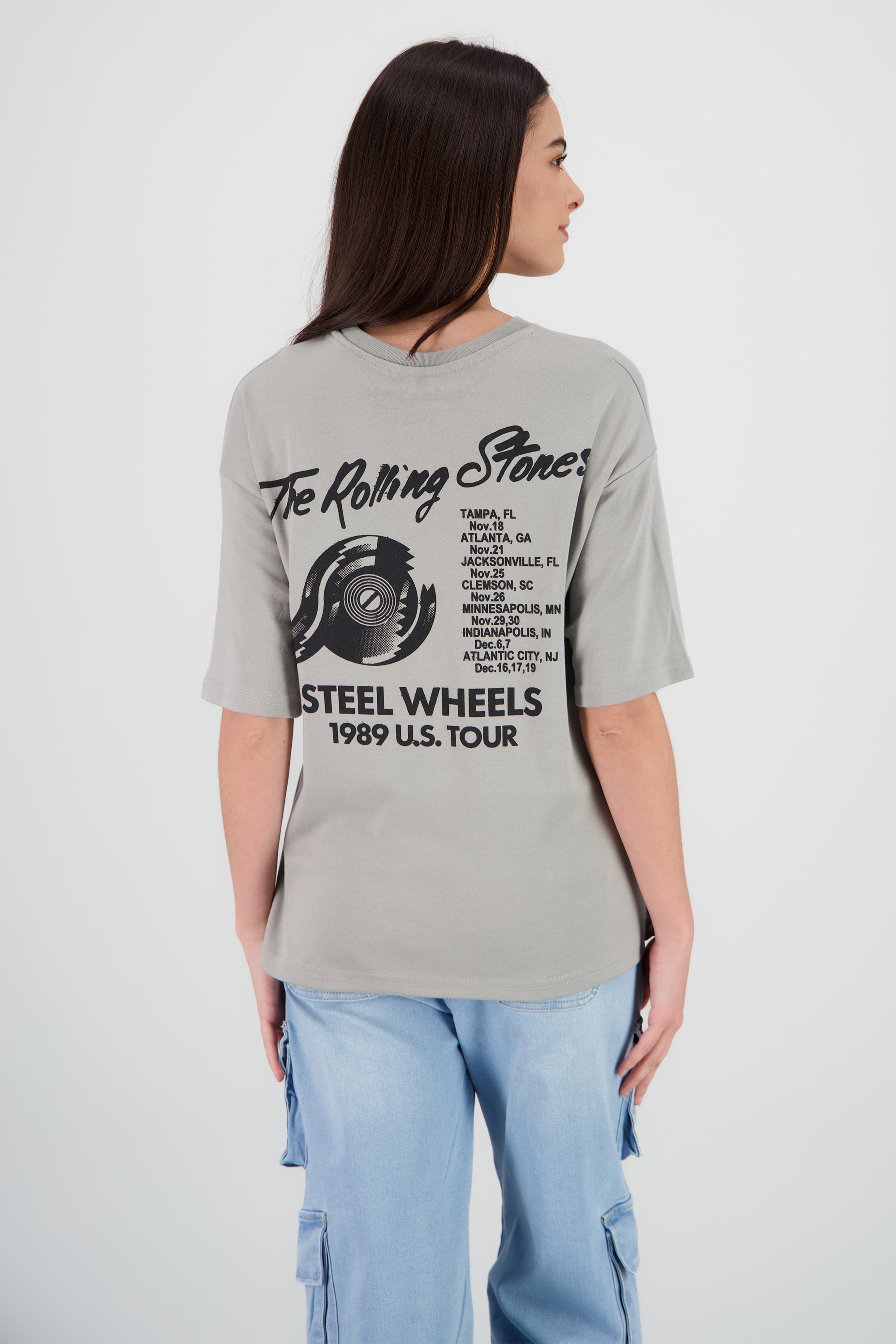 Playera Rolling Stones concierto '89 GRIS CLARO