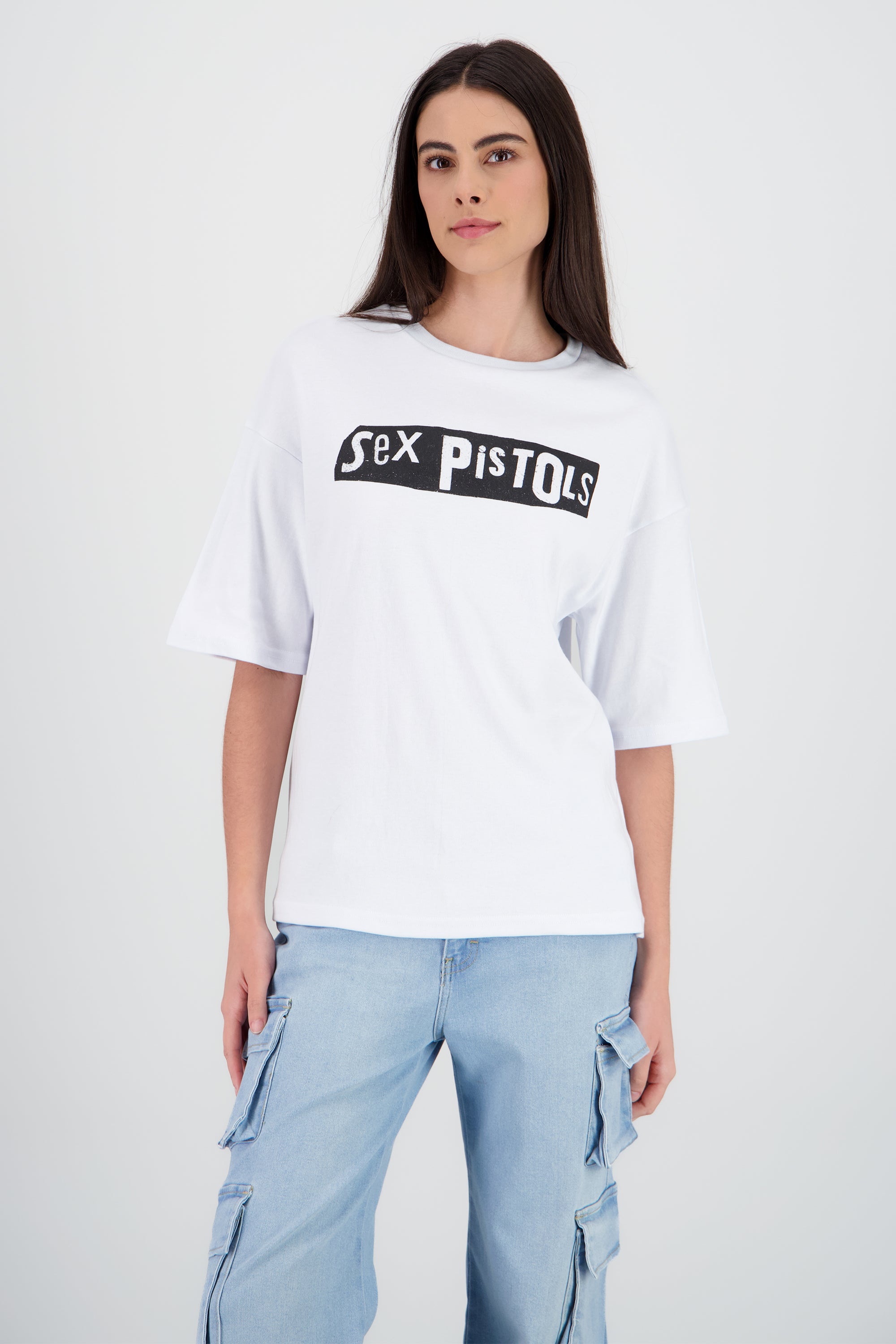 Playera estampado frente espalda Sex Pistols BLANCO