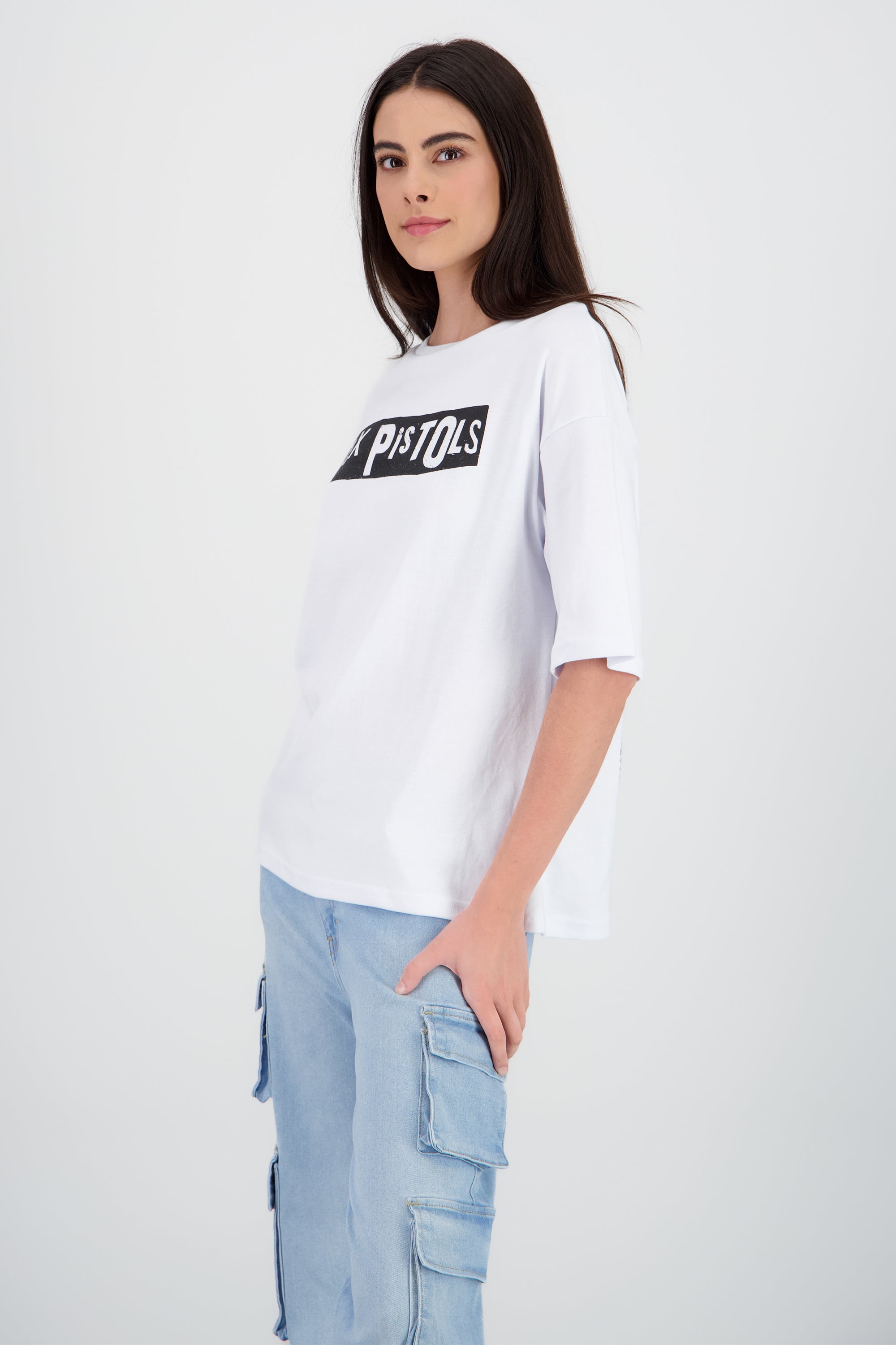 Playera estampado frente espalda Sex Pistols BLANCO