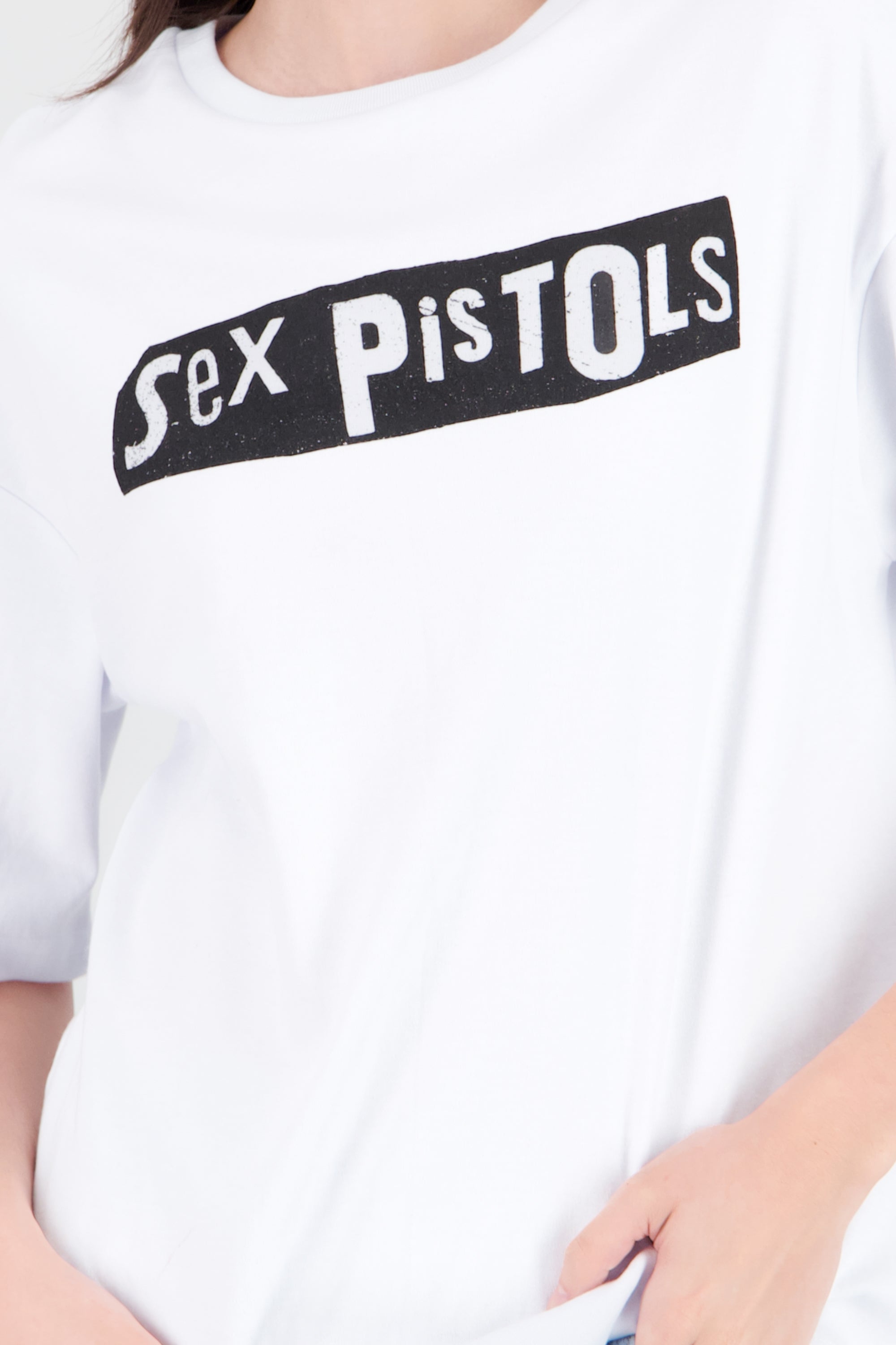Playera estampado frente espalda Sex Pistols BLANCO