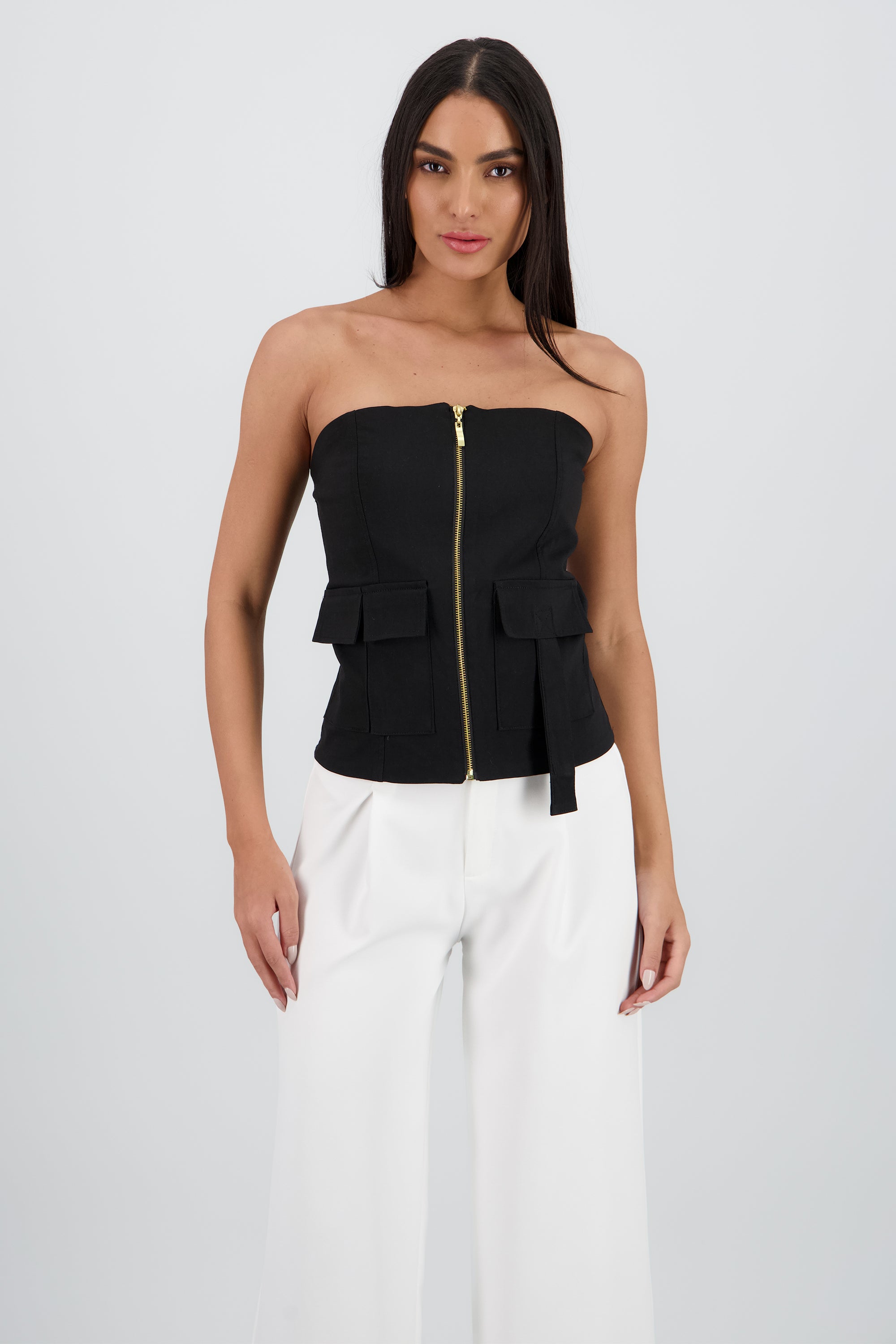 Top strapless cargo Hypsters NEGRO