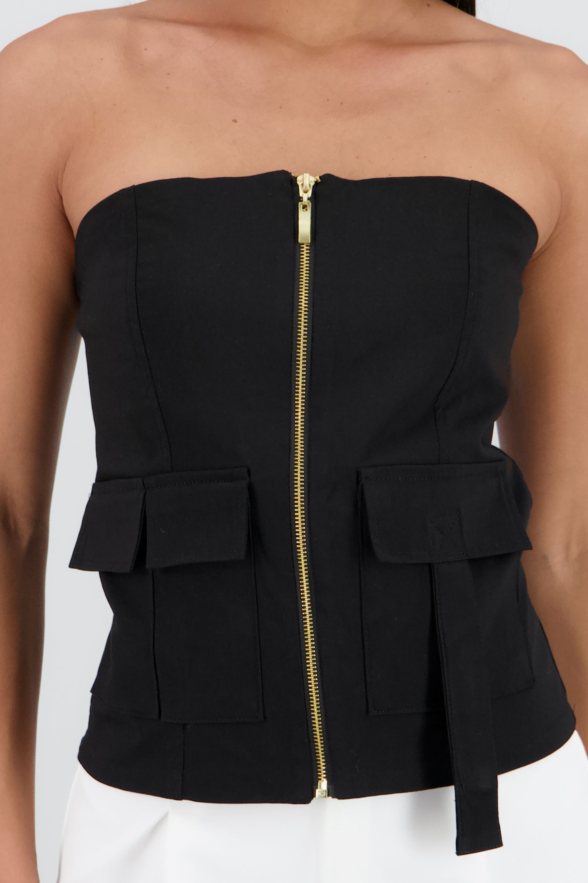 Top strapless cargo Hypsters NEGRO