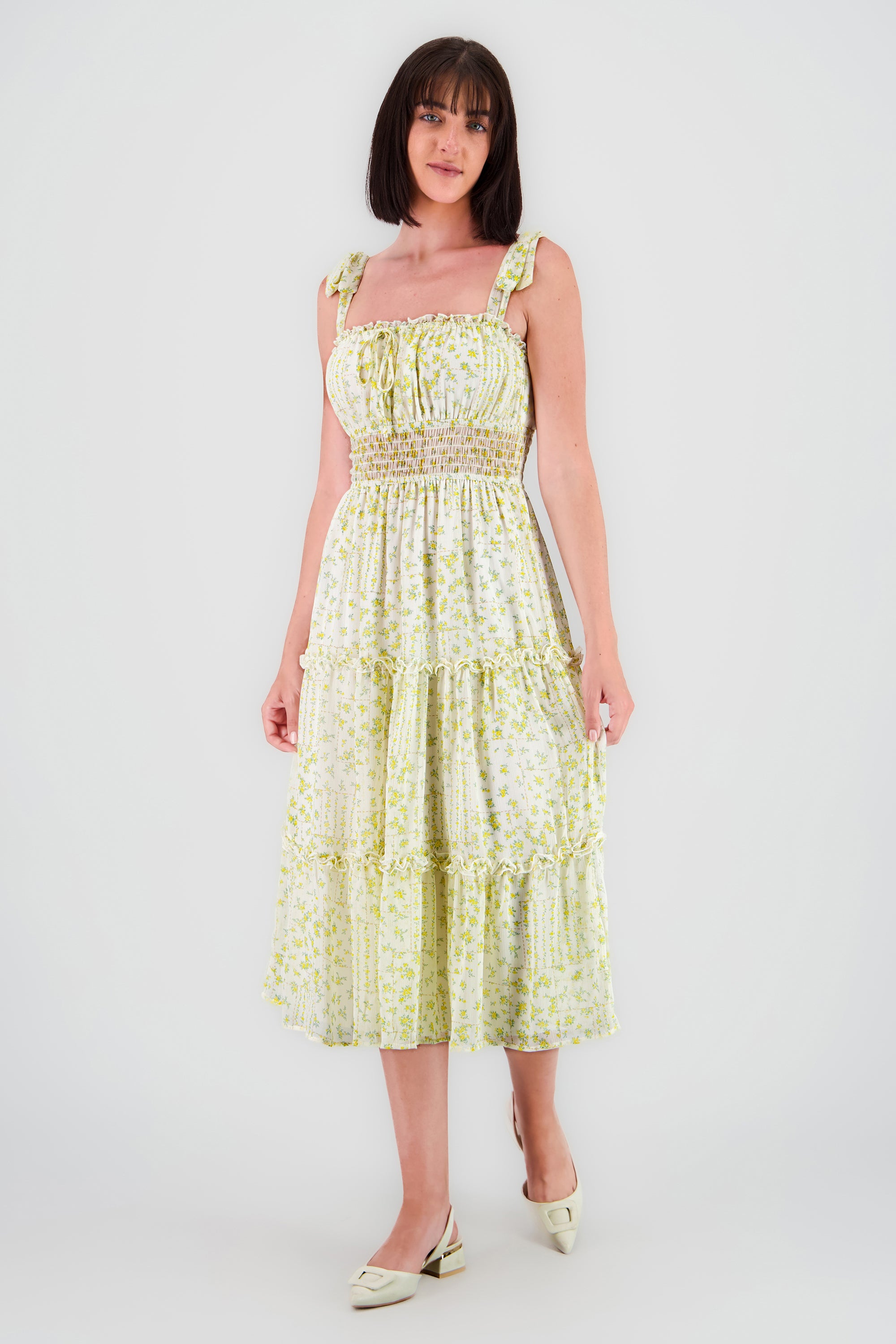 Vestido Maxi Flores AMARILLO