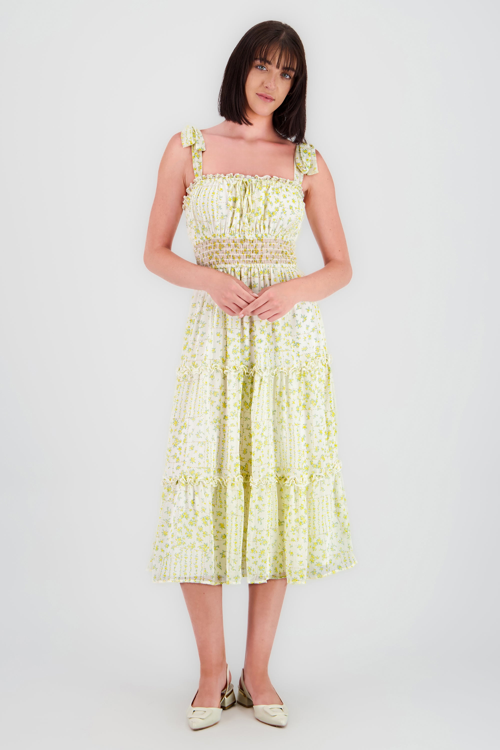 Vestido Maxi Flores AMARILLO