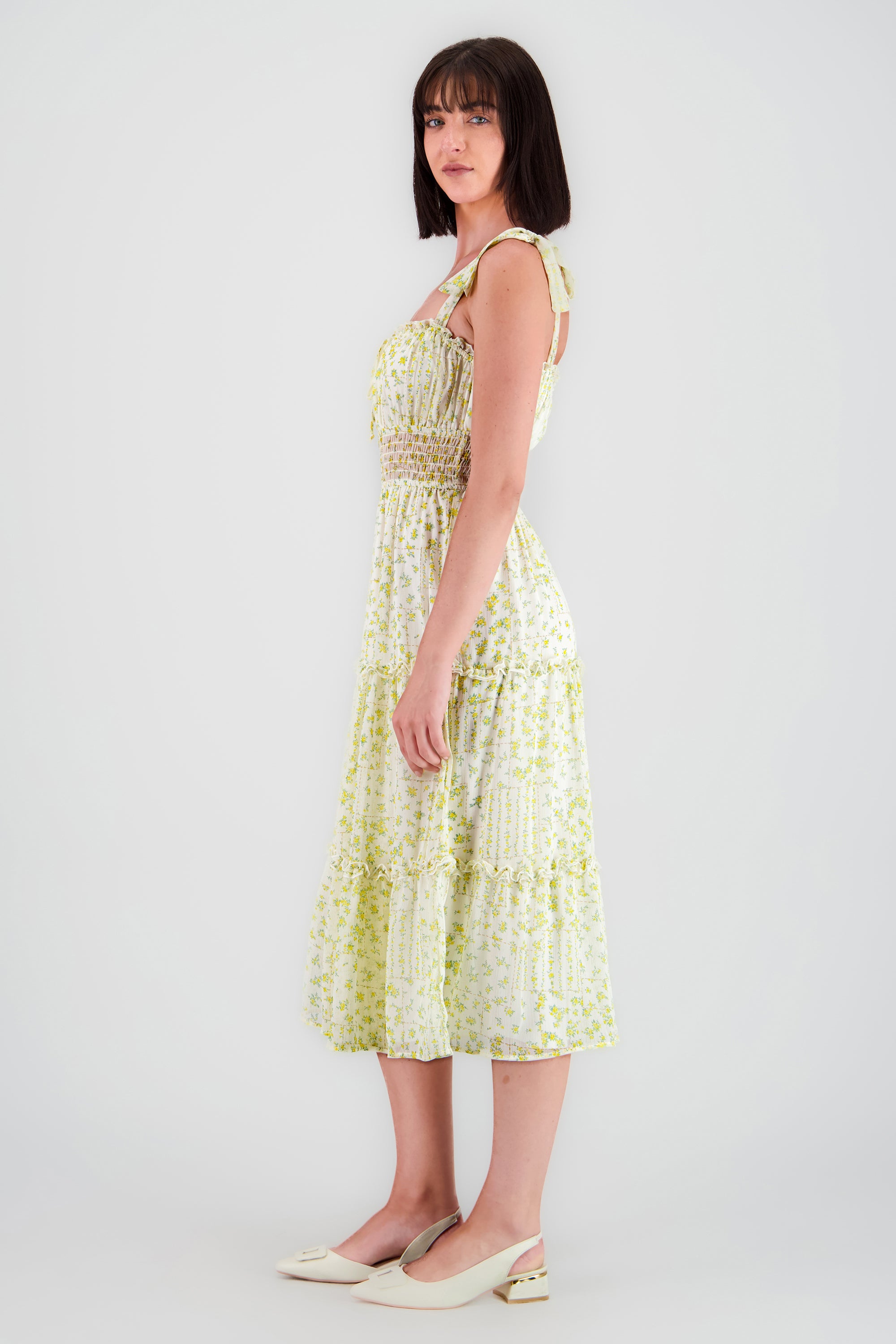 Vestido Maxi Flores AMARILLO