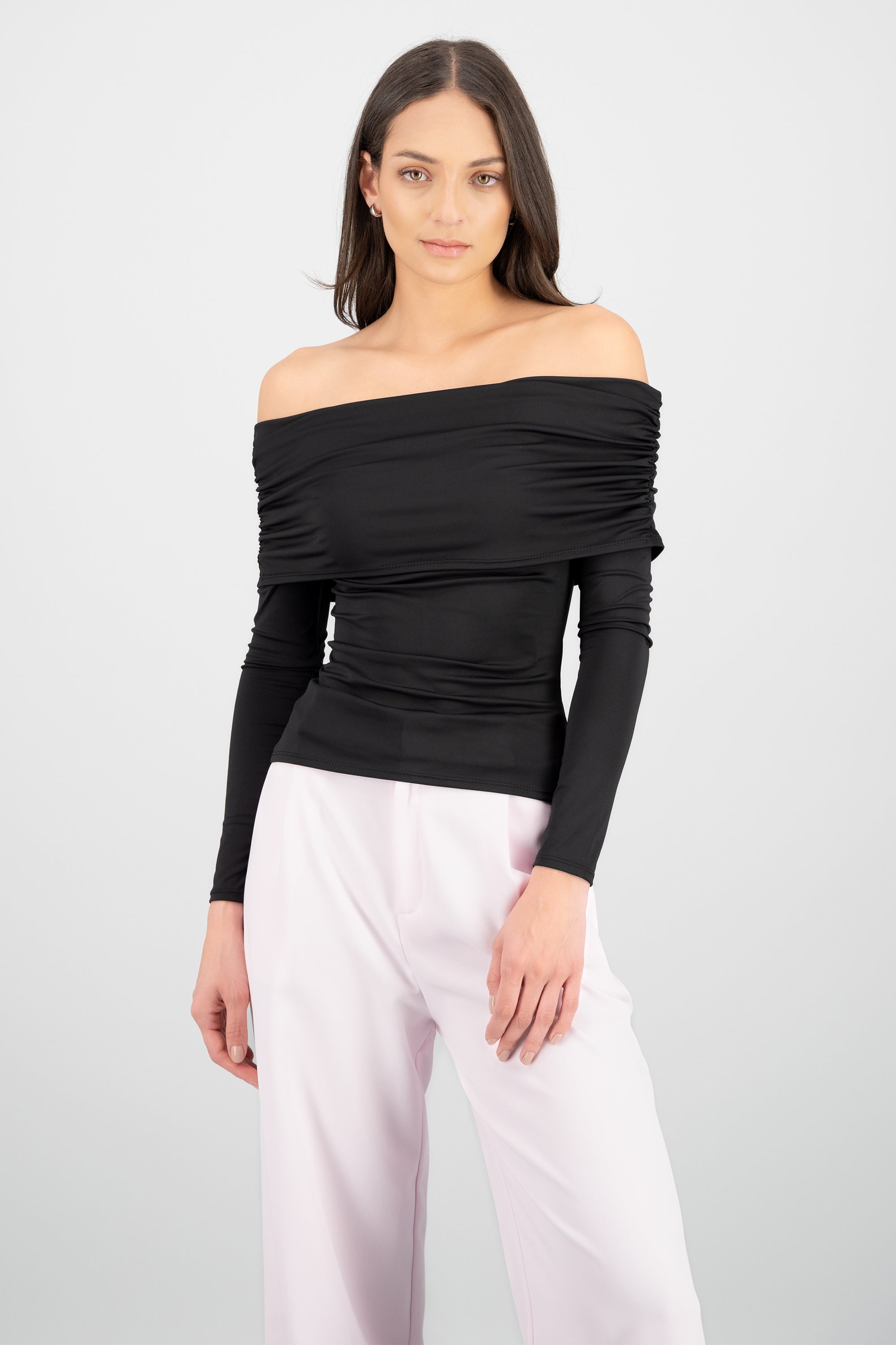Top m/l doblez plisado Hypsters NEGRO