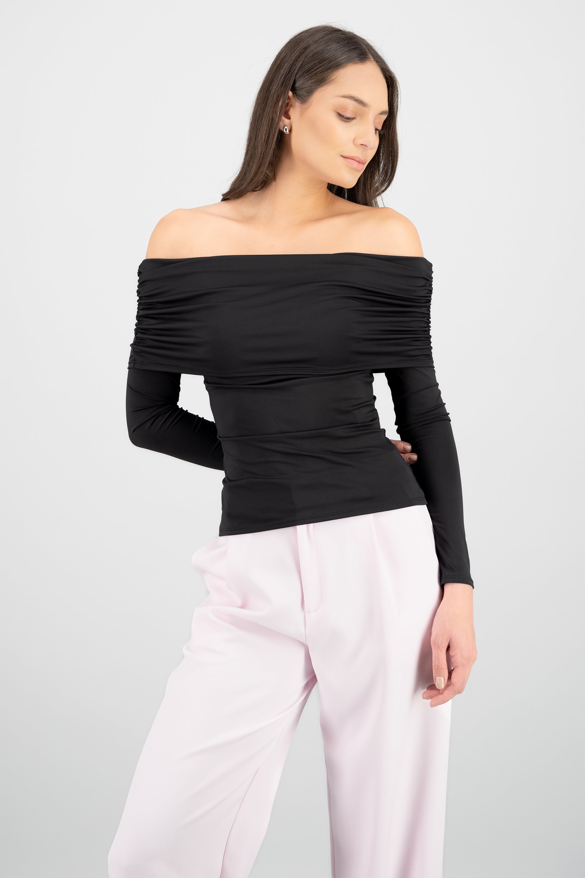 Top m/l doblez plisado Hypsters NEGRO