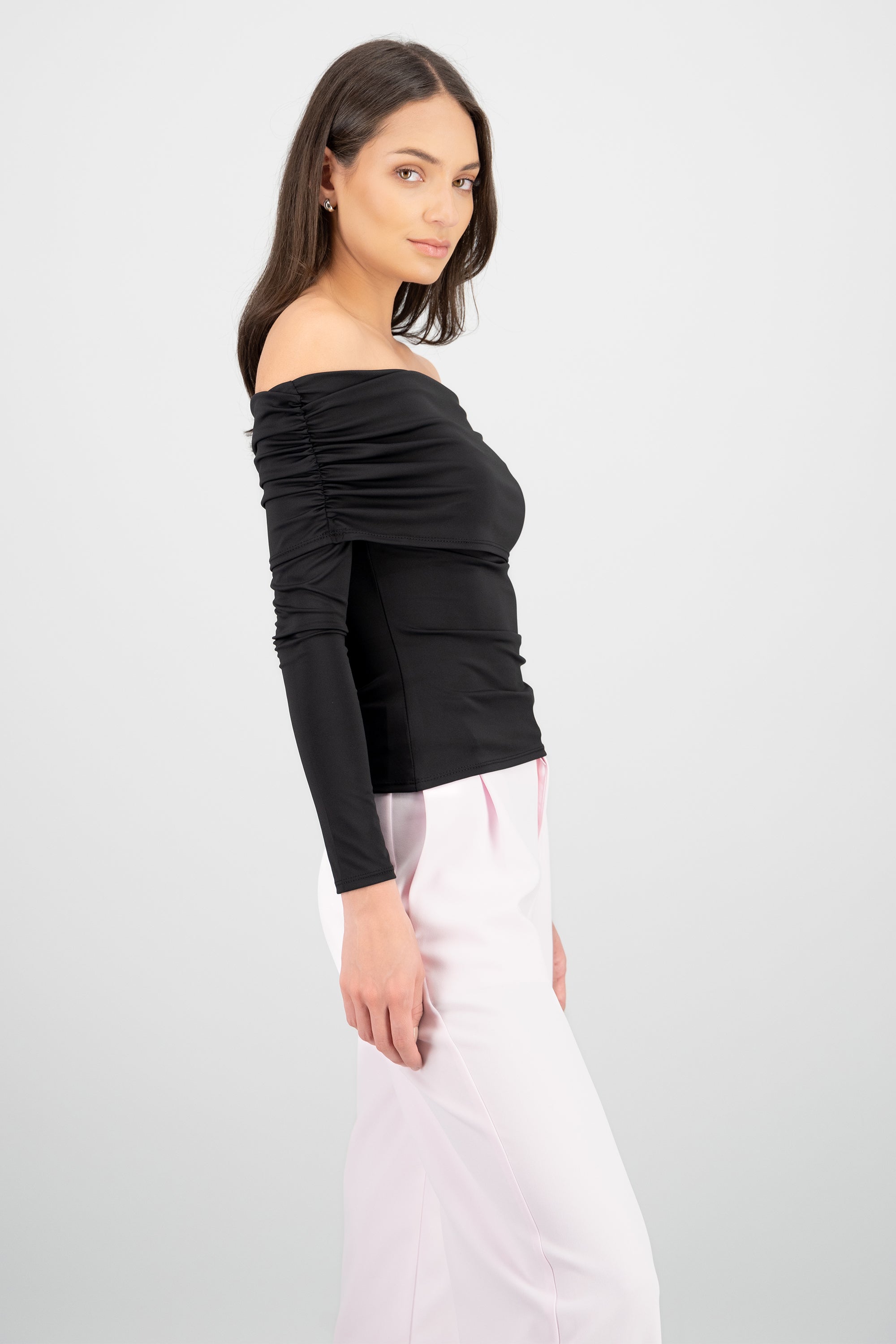 Top m/l doblez plisado Hypsters NEGRO