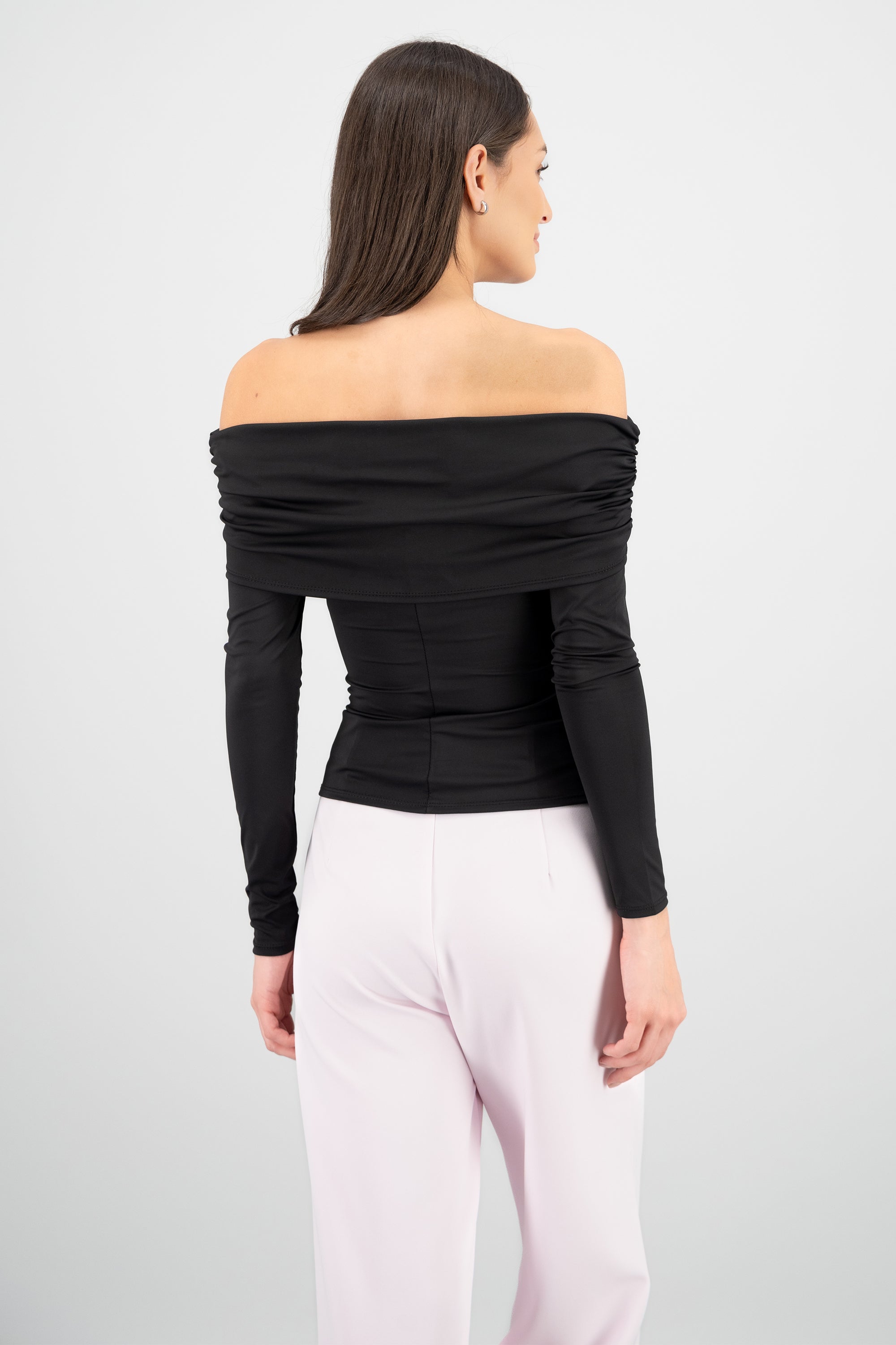 Top m/l doblez plisado Hypsters NEGRO