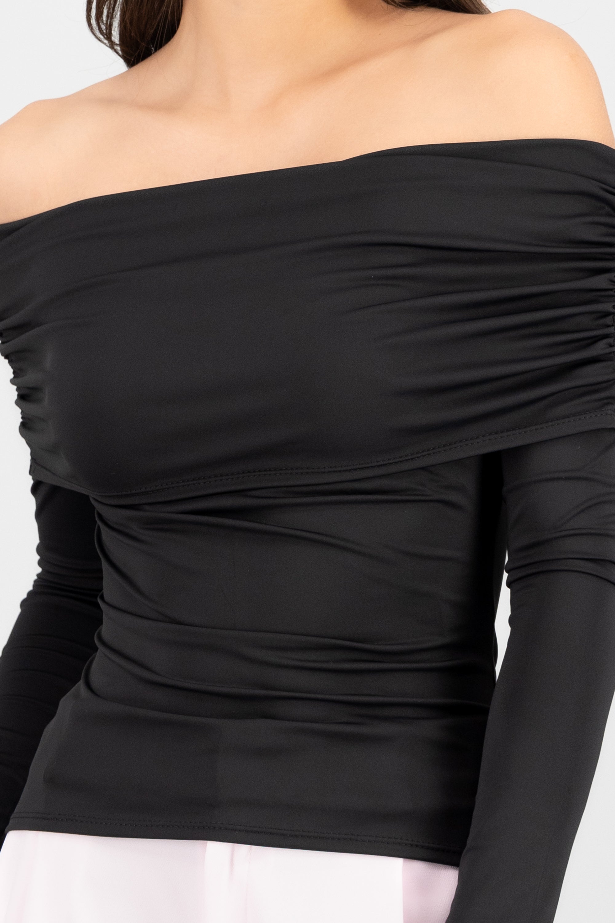 Top m/l doblez plisado Hypsters NEGRO