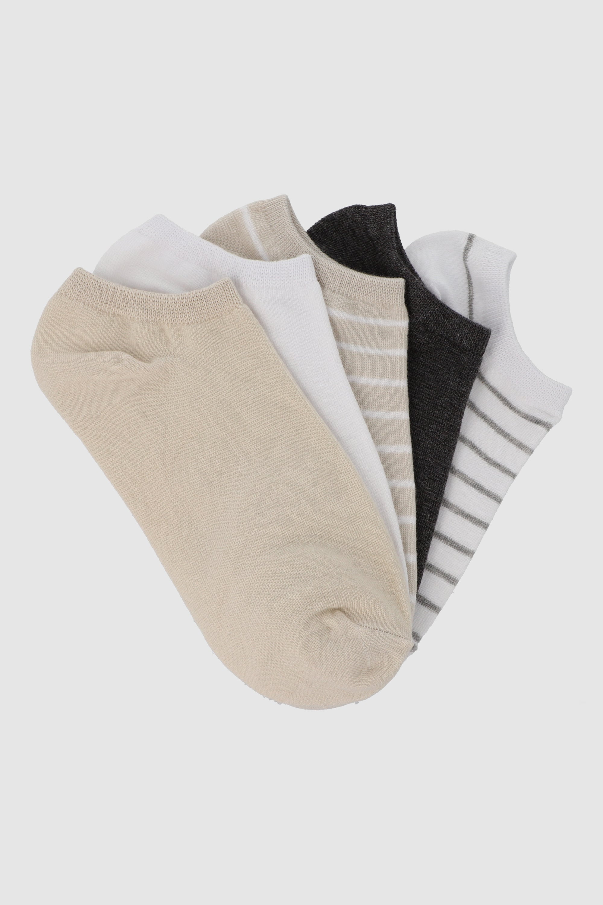 5 pack tines con rayas BEIGE