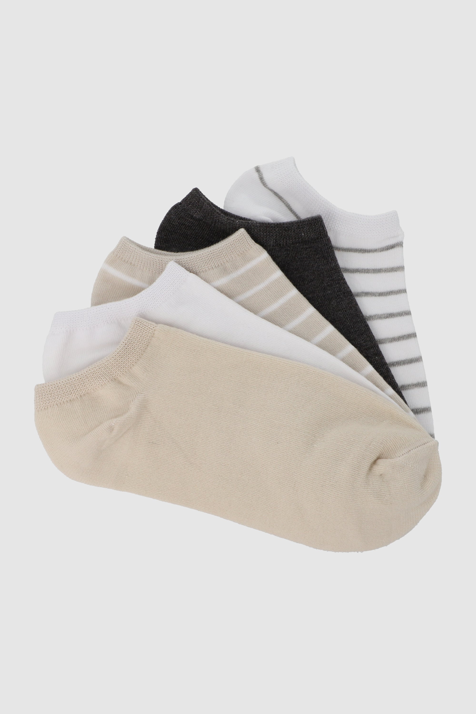 5 pack tines con rayas BEIGE