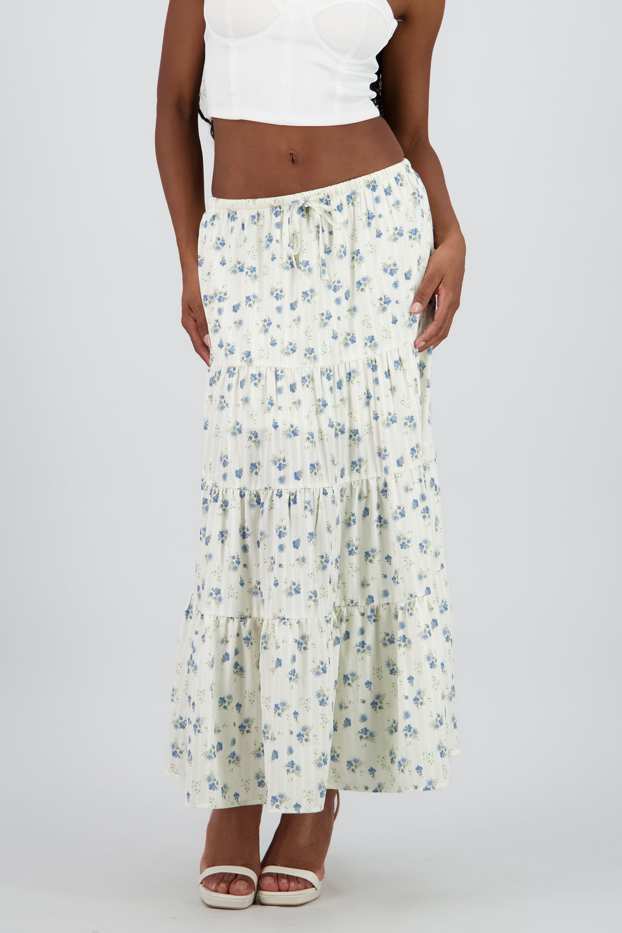 Falda maxi flores AZUL COMBO