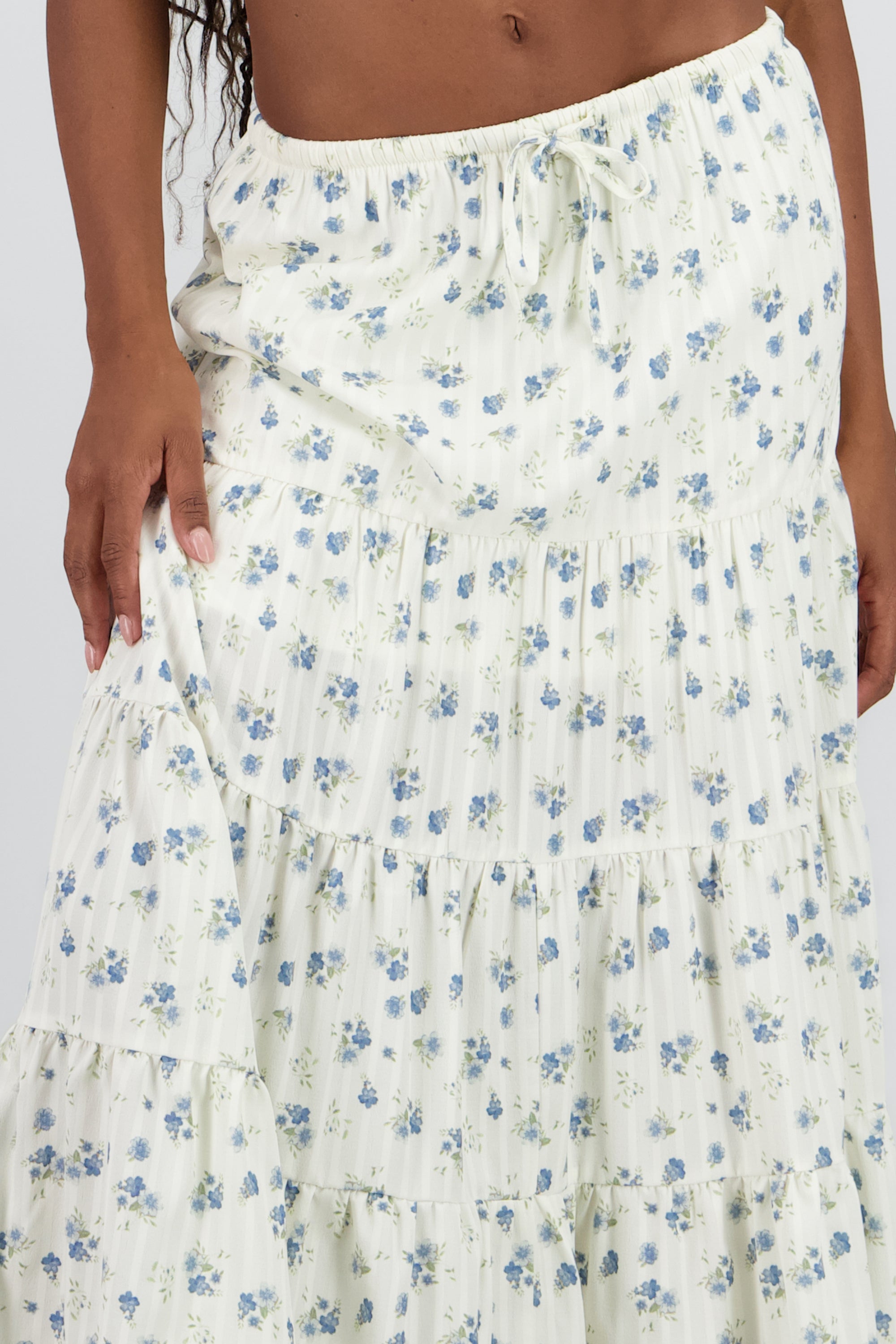 Falda maxi flores AZUL COMBO