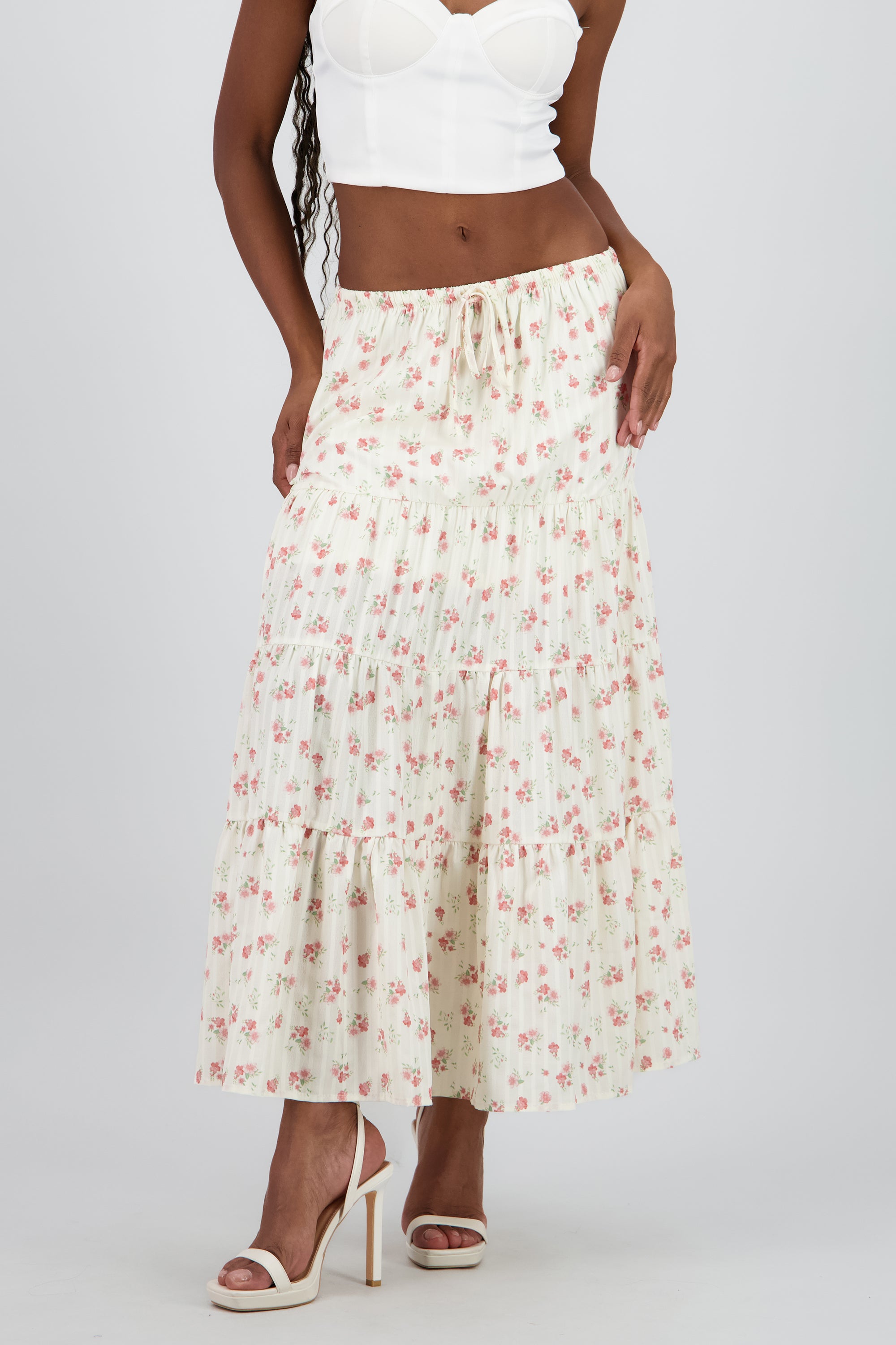 Falda maxi flores ROSA COMBO