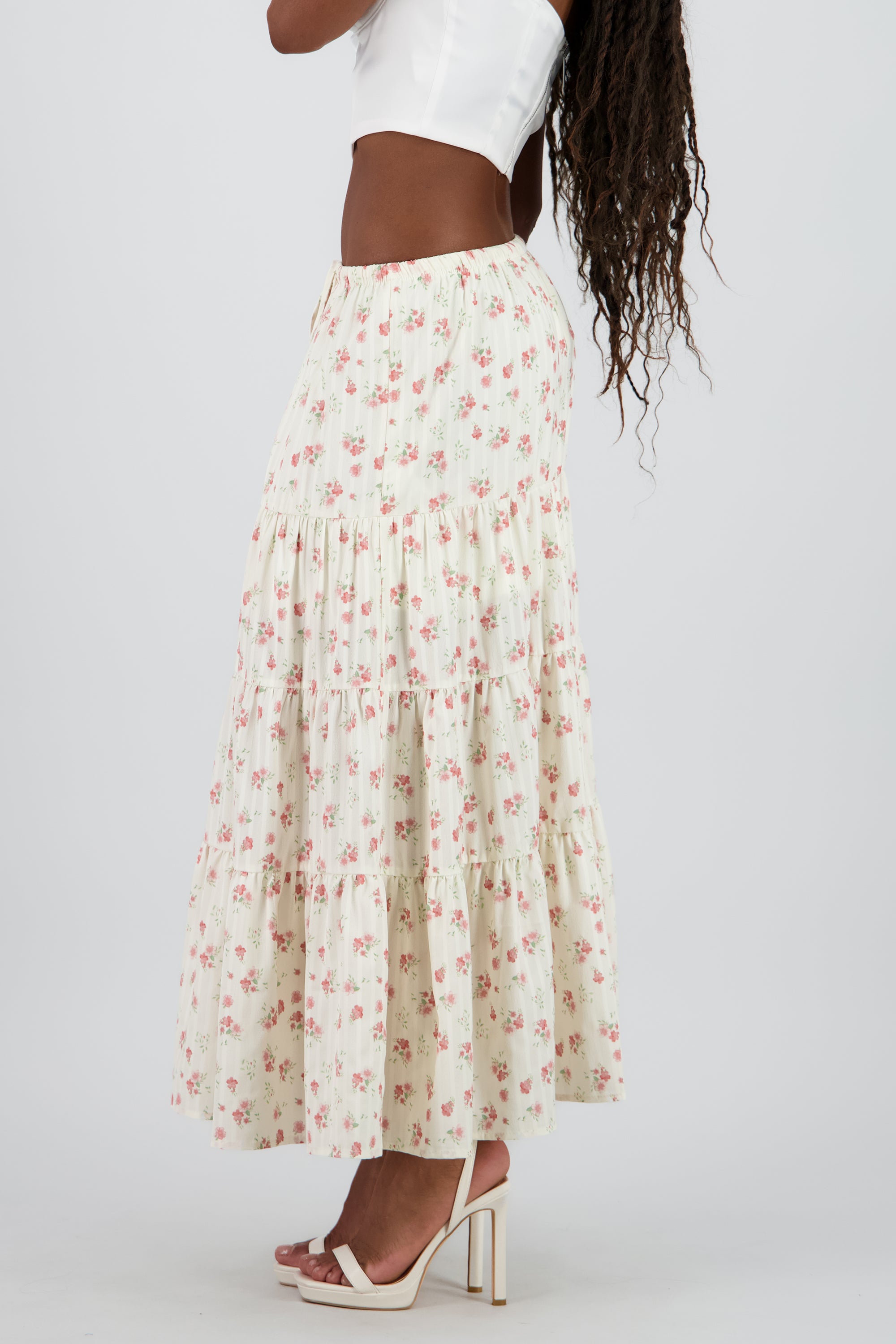 Falda maxi flores ROSA COMBO