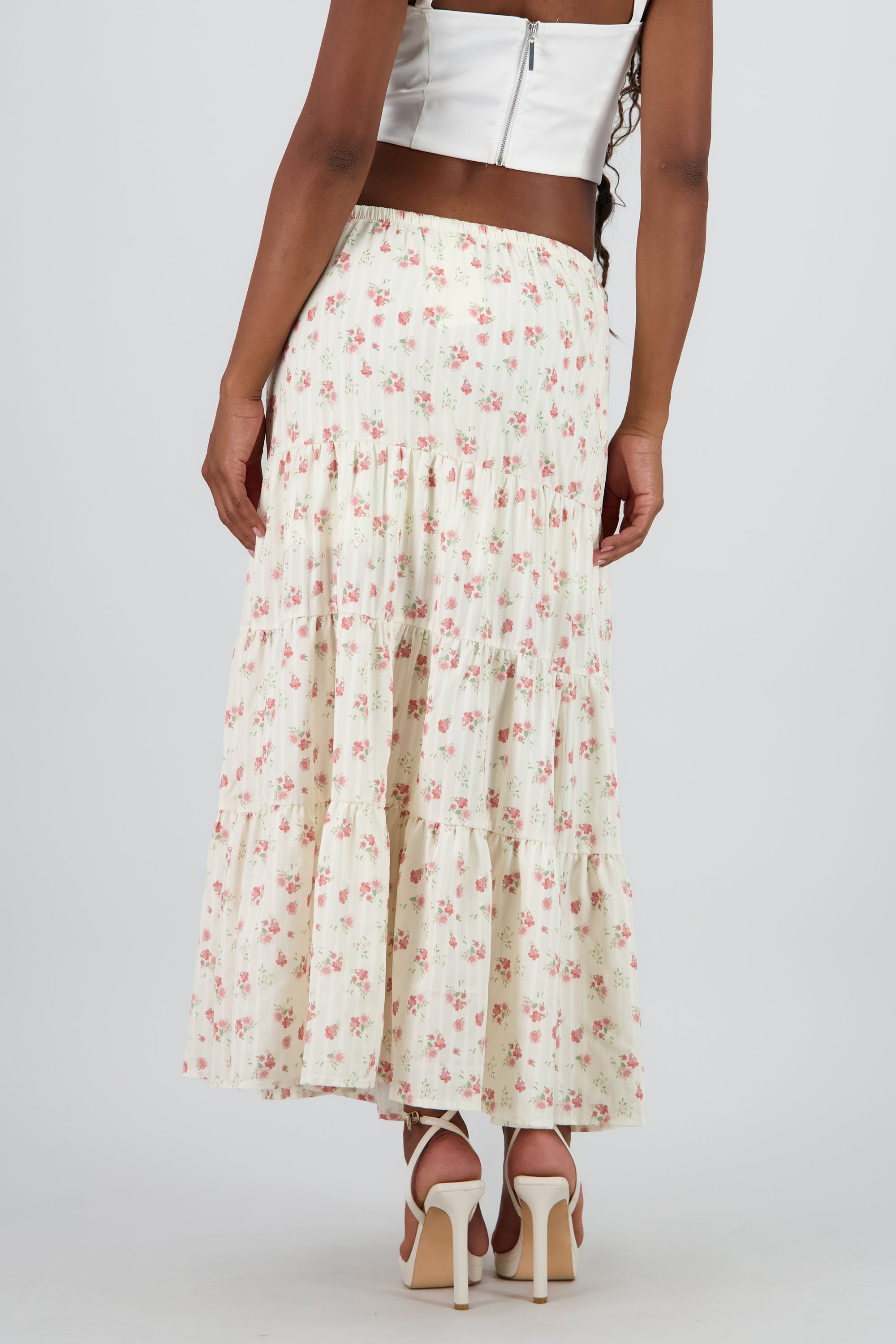 Falda maxi flores ROSA COMBO