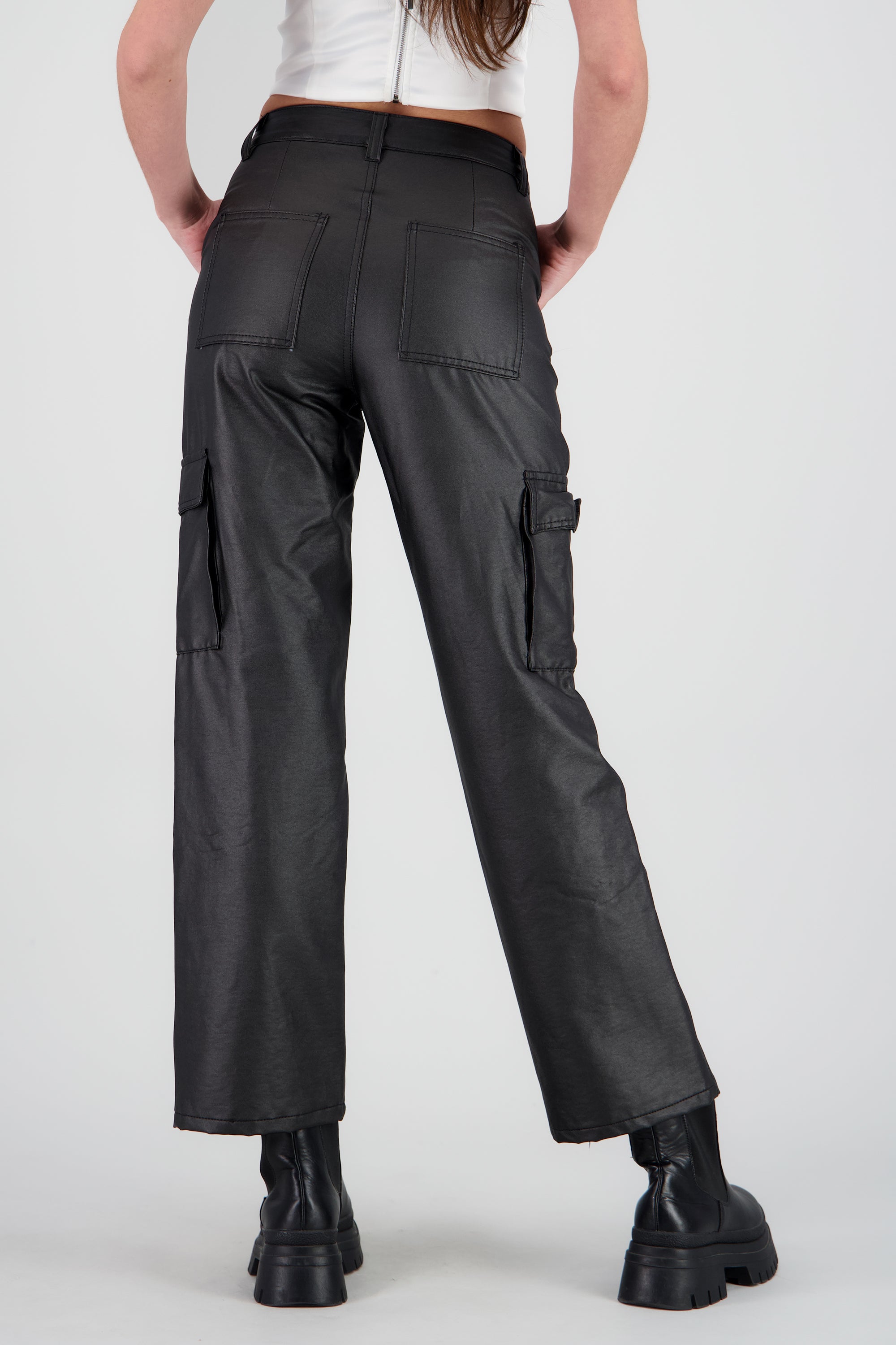 Pantalon cargo pu NEGRO