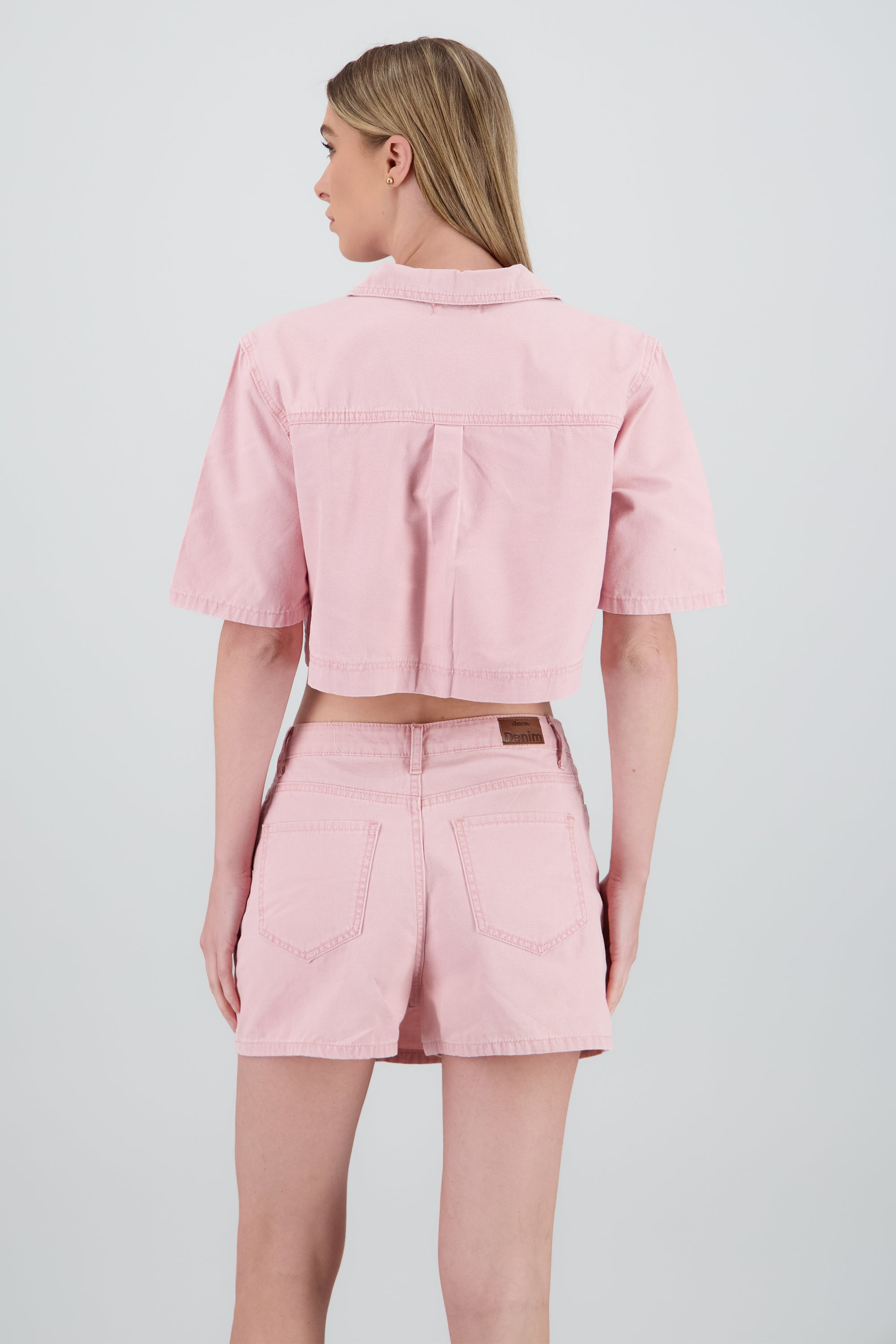 Camisa denim manga corta PALO DE ROSA