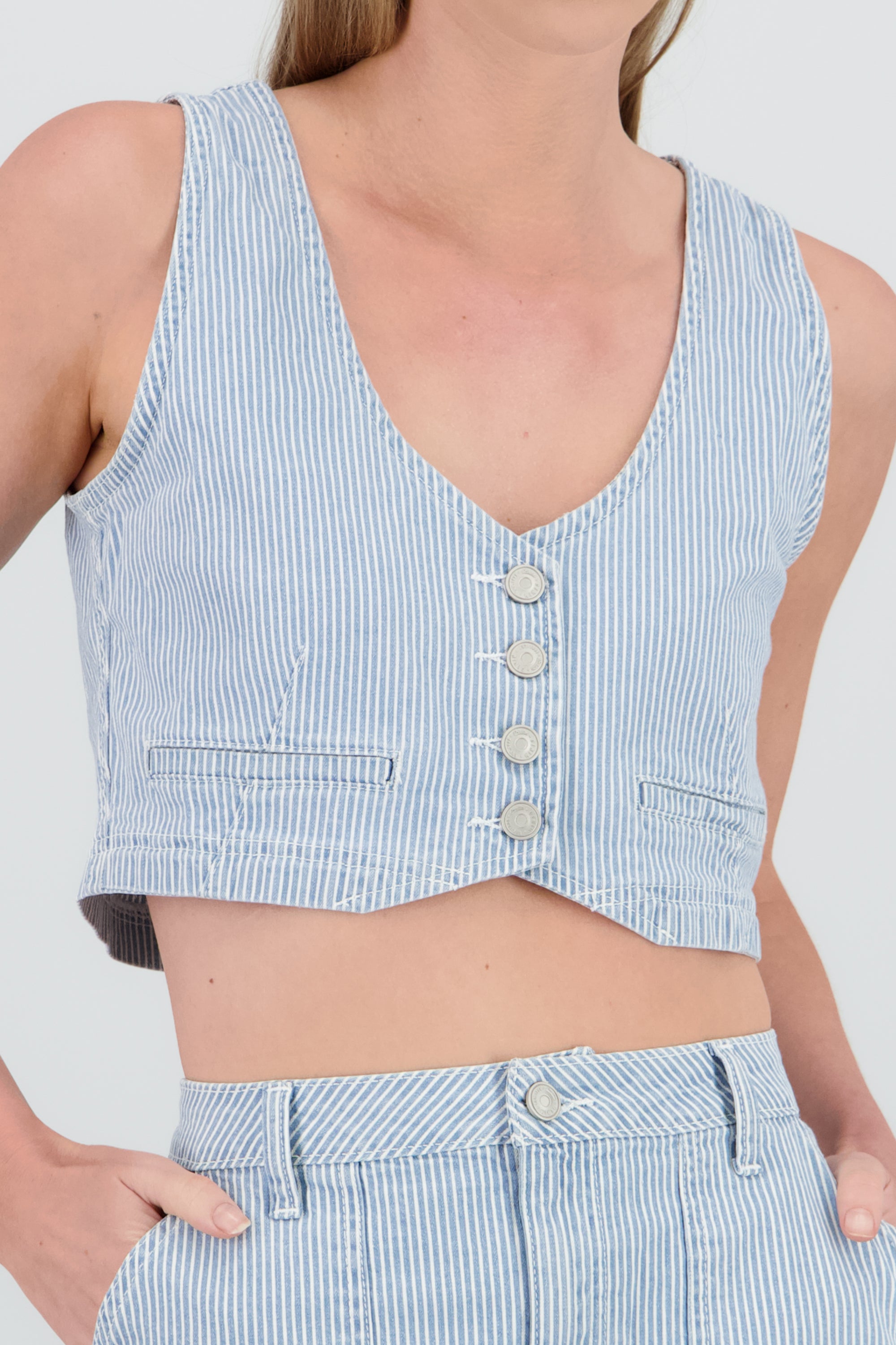 Top denim lineas LIGHT WASH