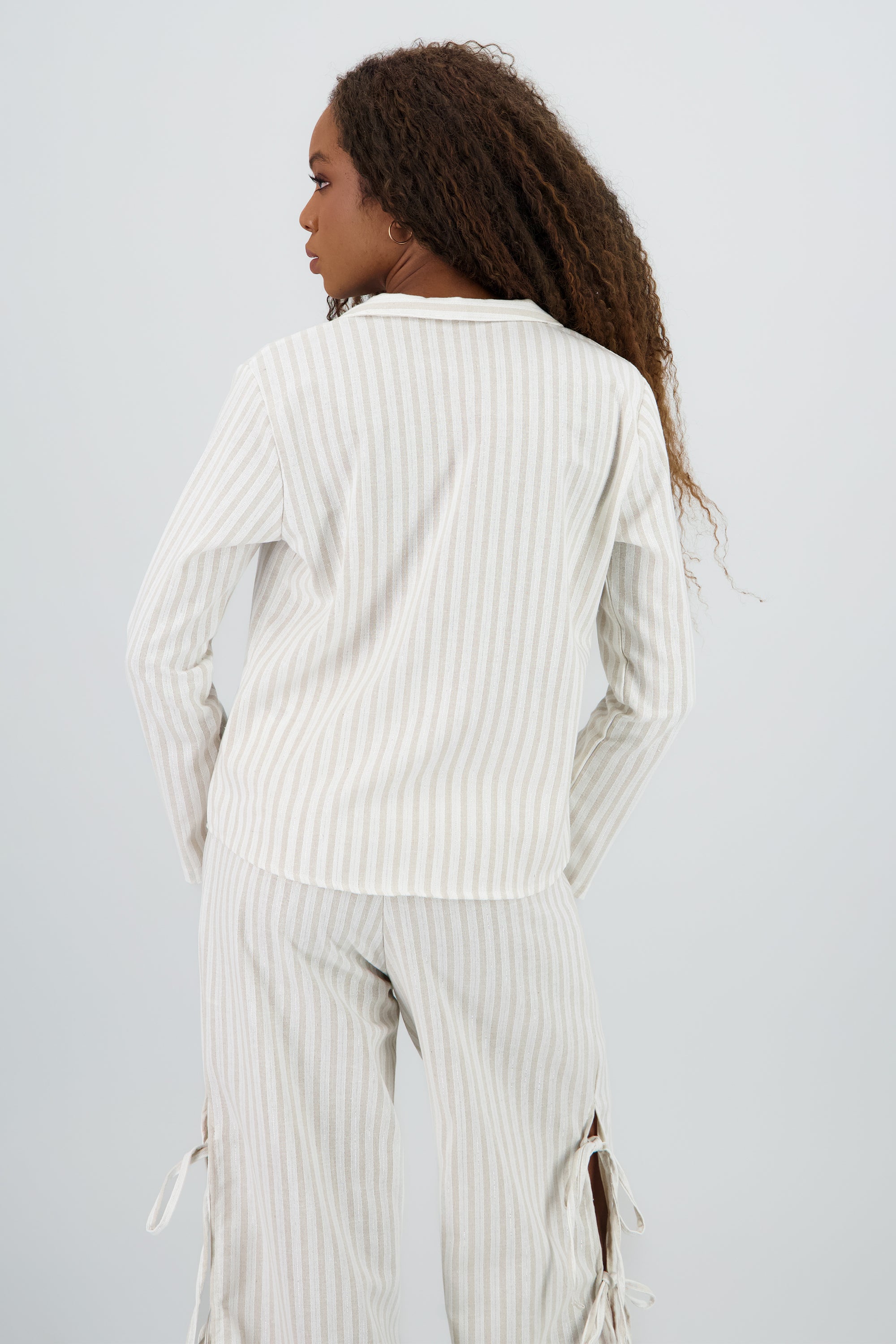 Camisa rayas detalle liston BLANCO COMBO