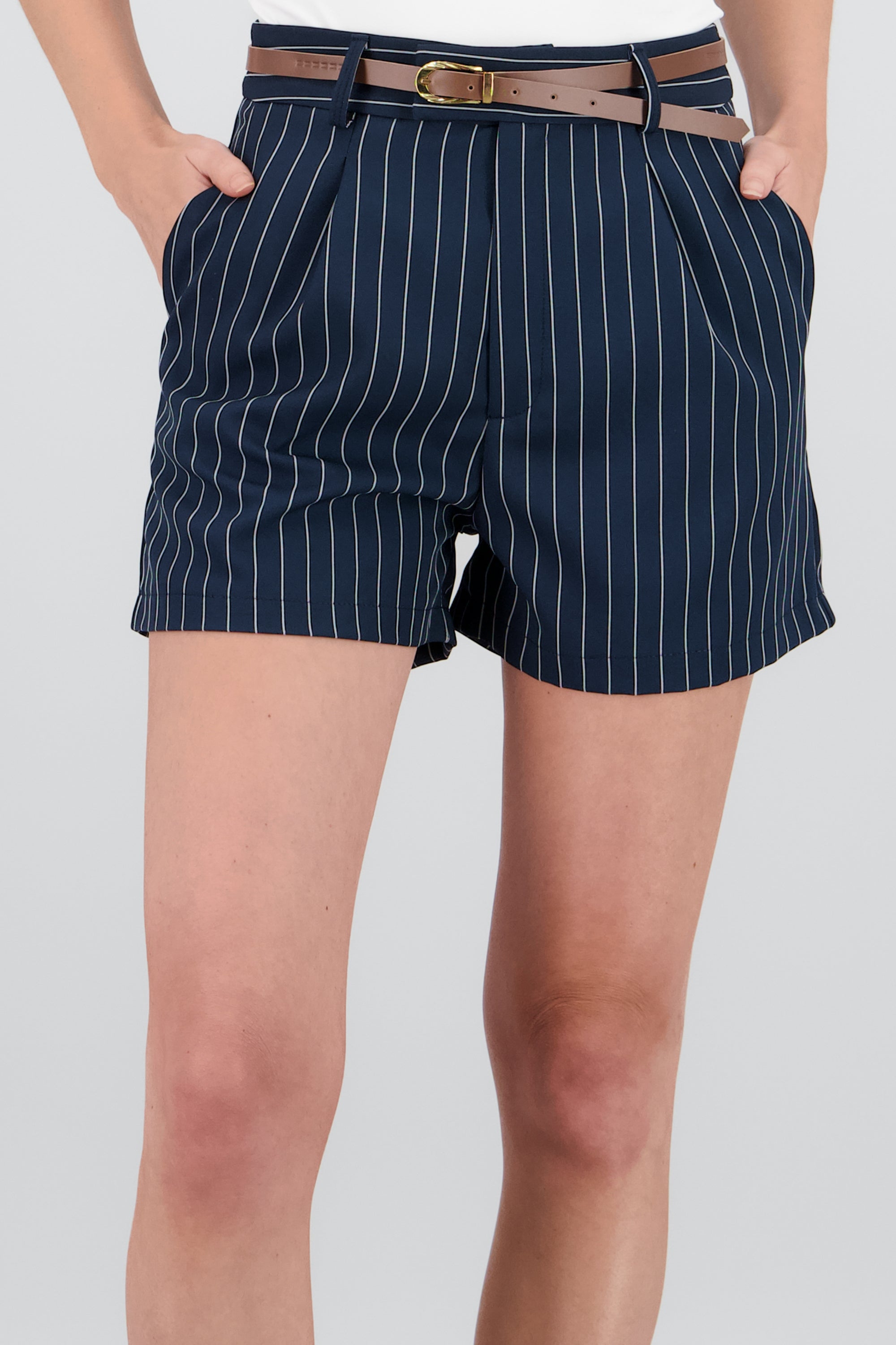 Shorts rayas con cinturon MARINO COMBO