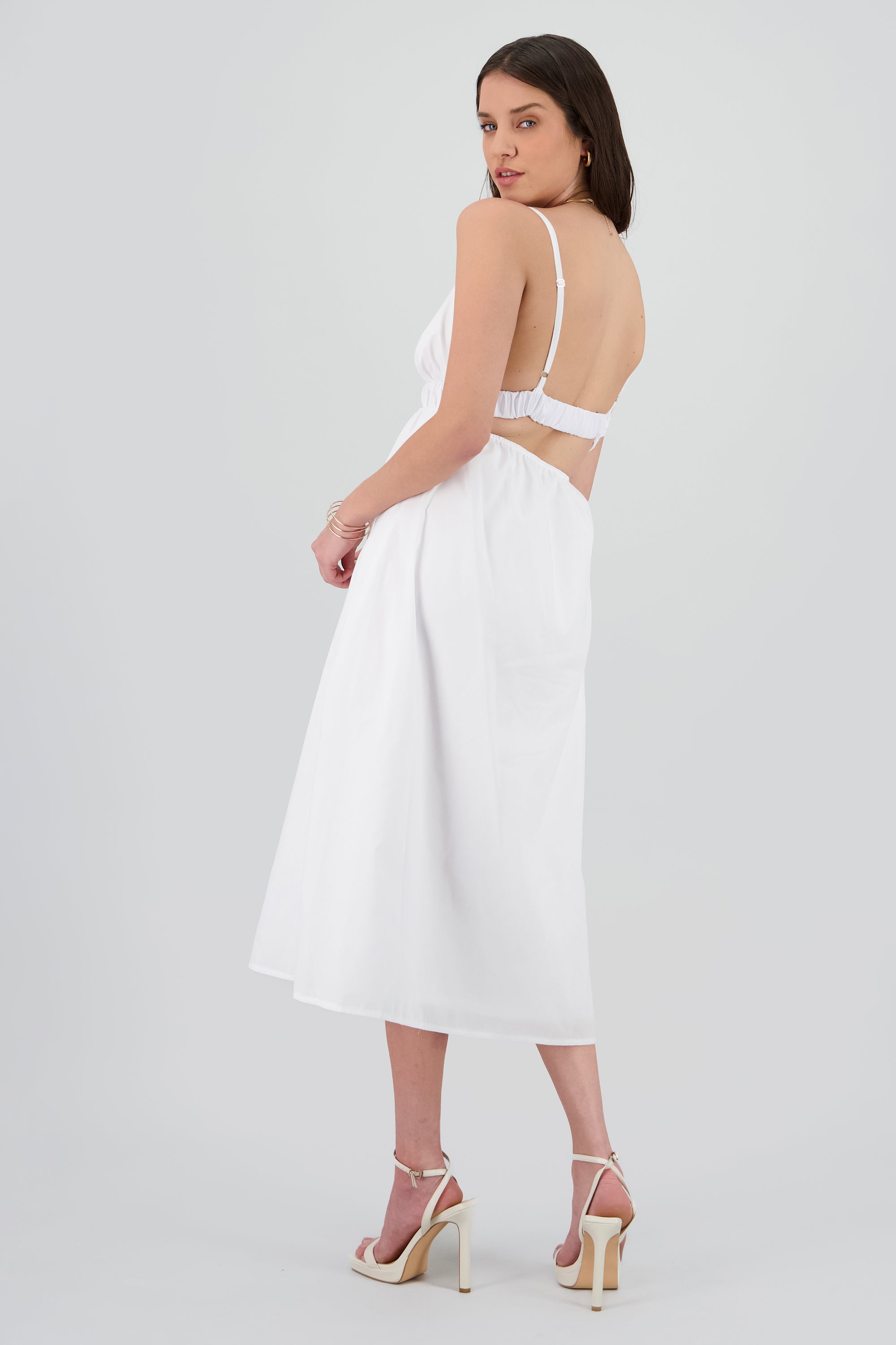 Vestido liso popelina BLANCO