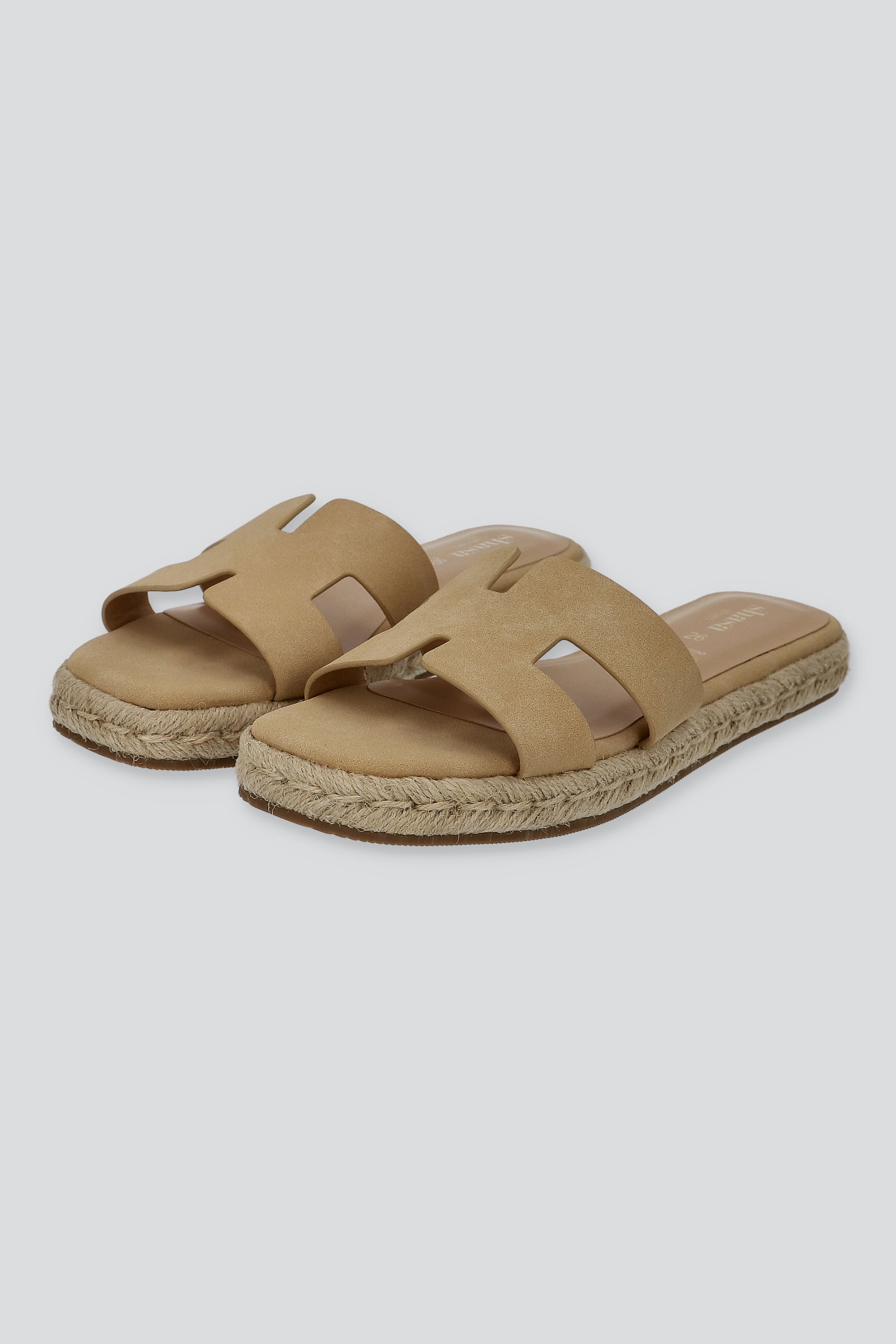 Sandalia greca plataforma yute BEIGE