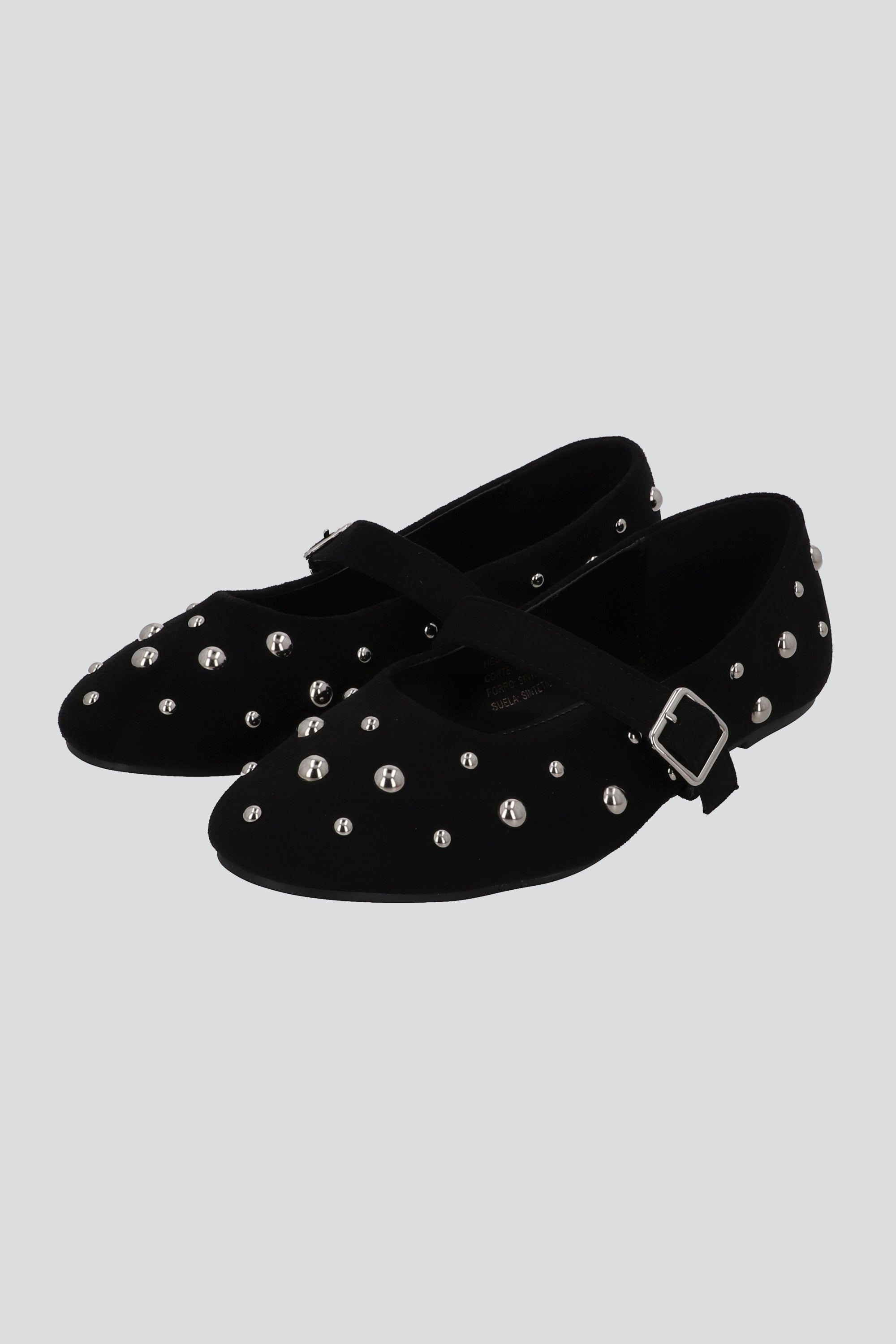 Flats mary jane studs bolas 3D NEGRO