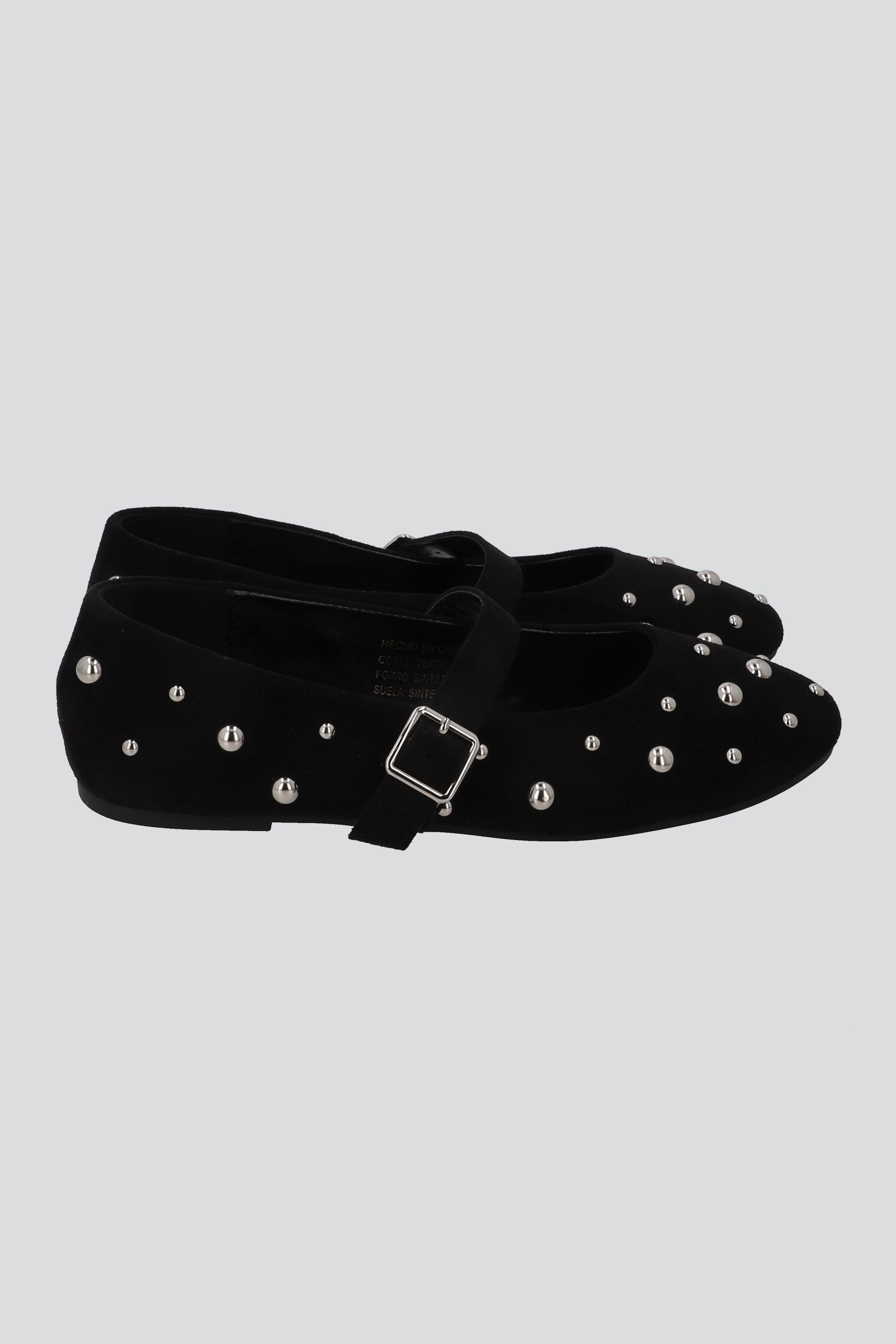 Flats mary jane studs bolas 3D NEGRO