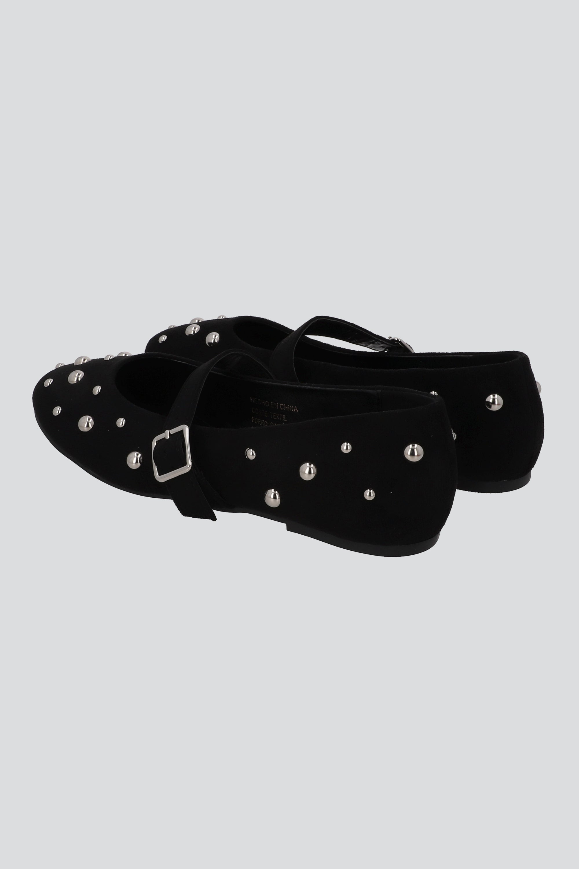 Flats mary jane studs bolas 3D NEGRO
