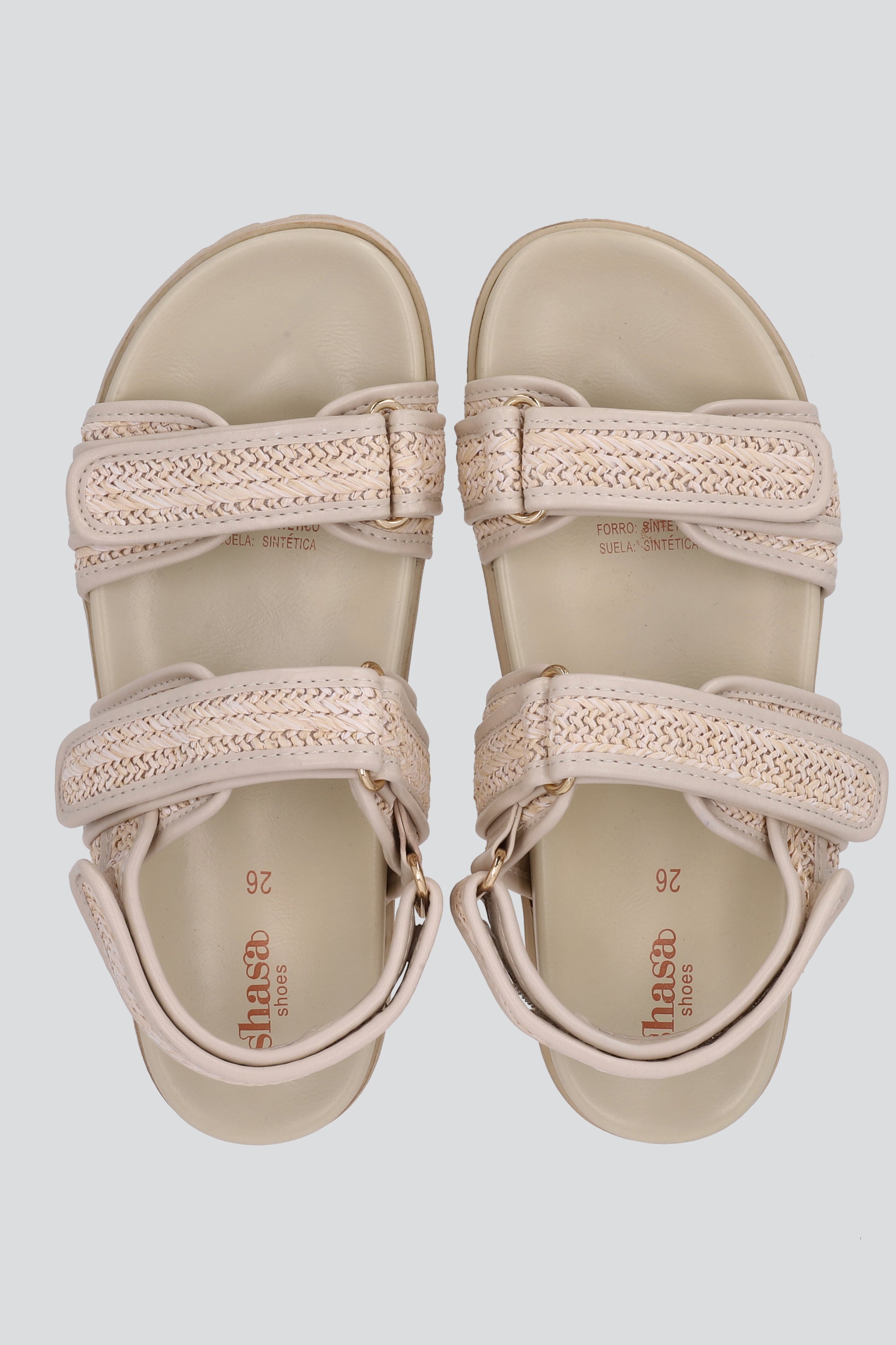 Sandalia tracksole tiras yute NUDE