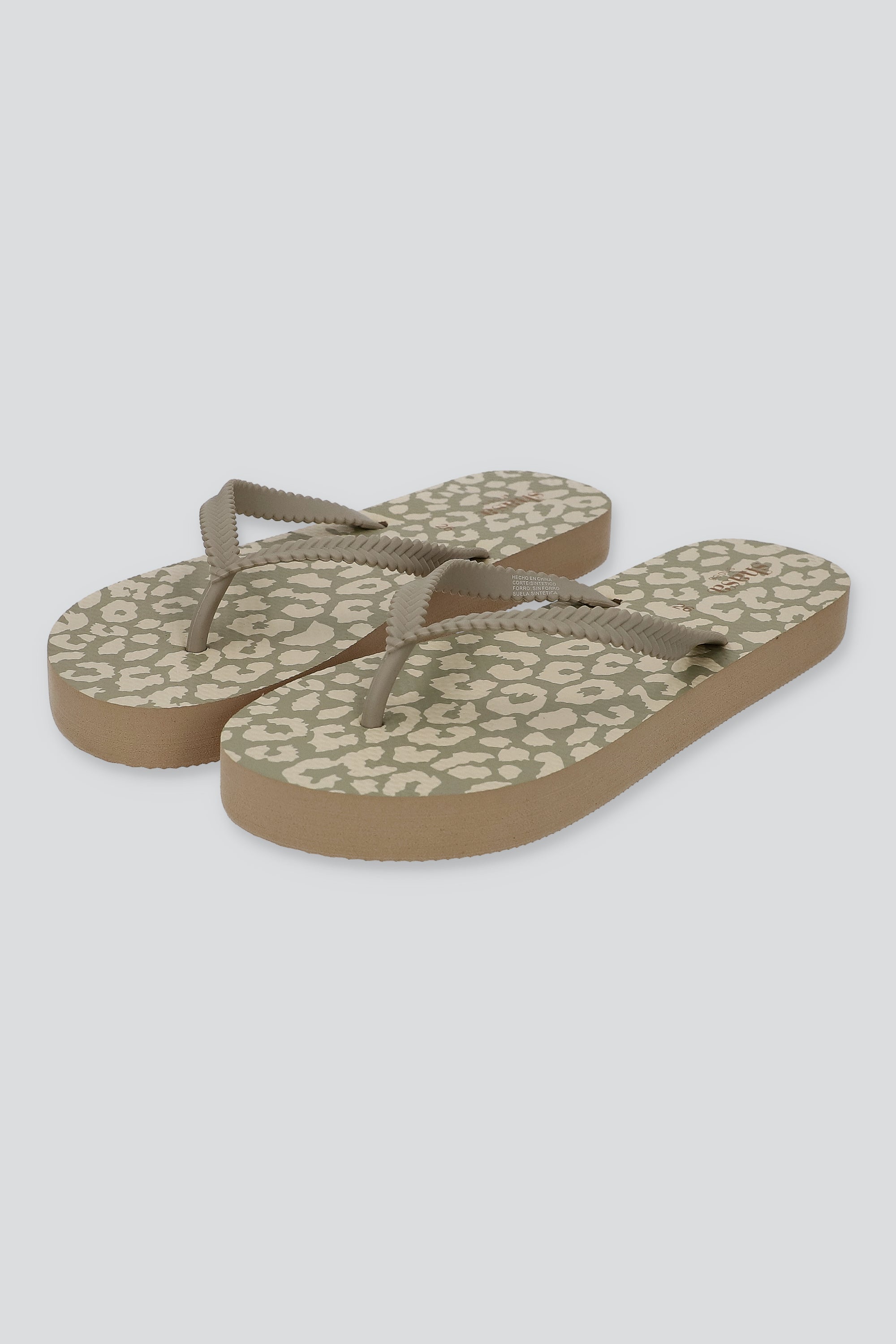 FLIP FLOP ANIMAL PRINT TAUPE